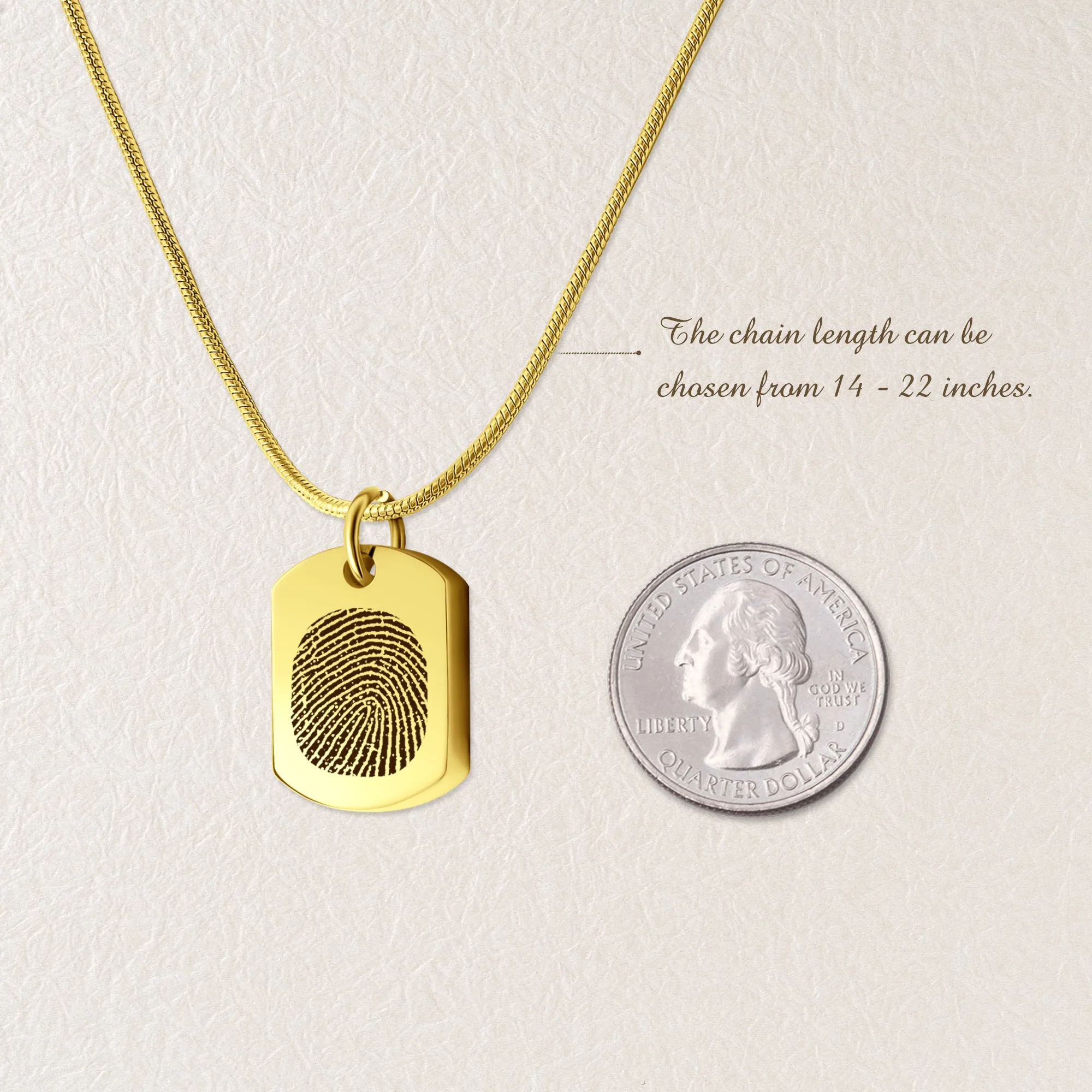 Fingerprint Memorial Dog Tag Necklace sold by Anavia product image thumbnail 3