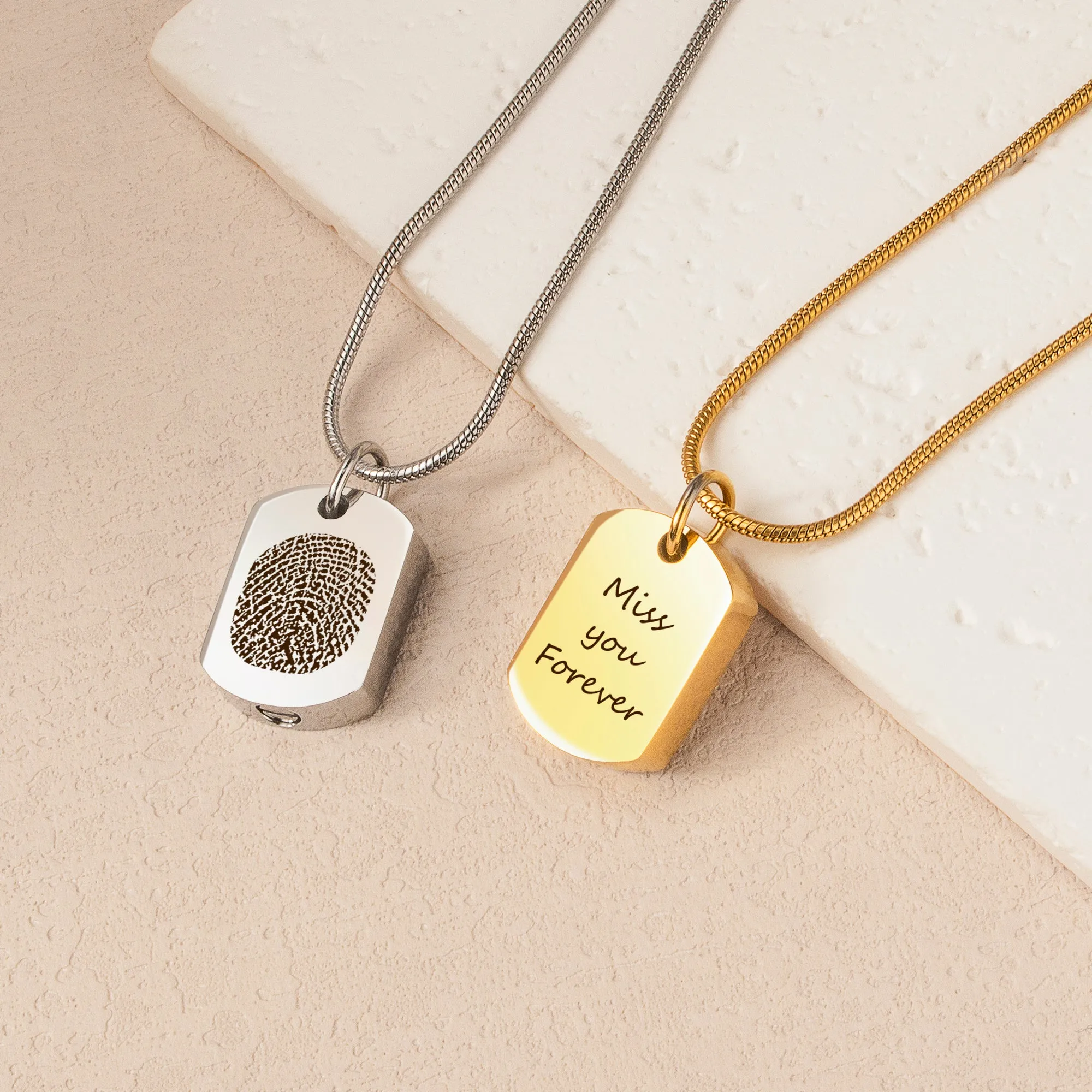 Fingerprint Memorial Dog Tag Necklace sold by Anavia product image thumbnail 4
