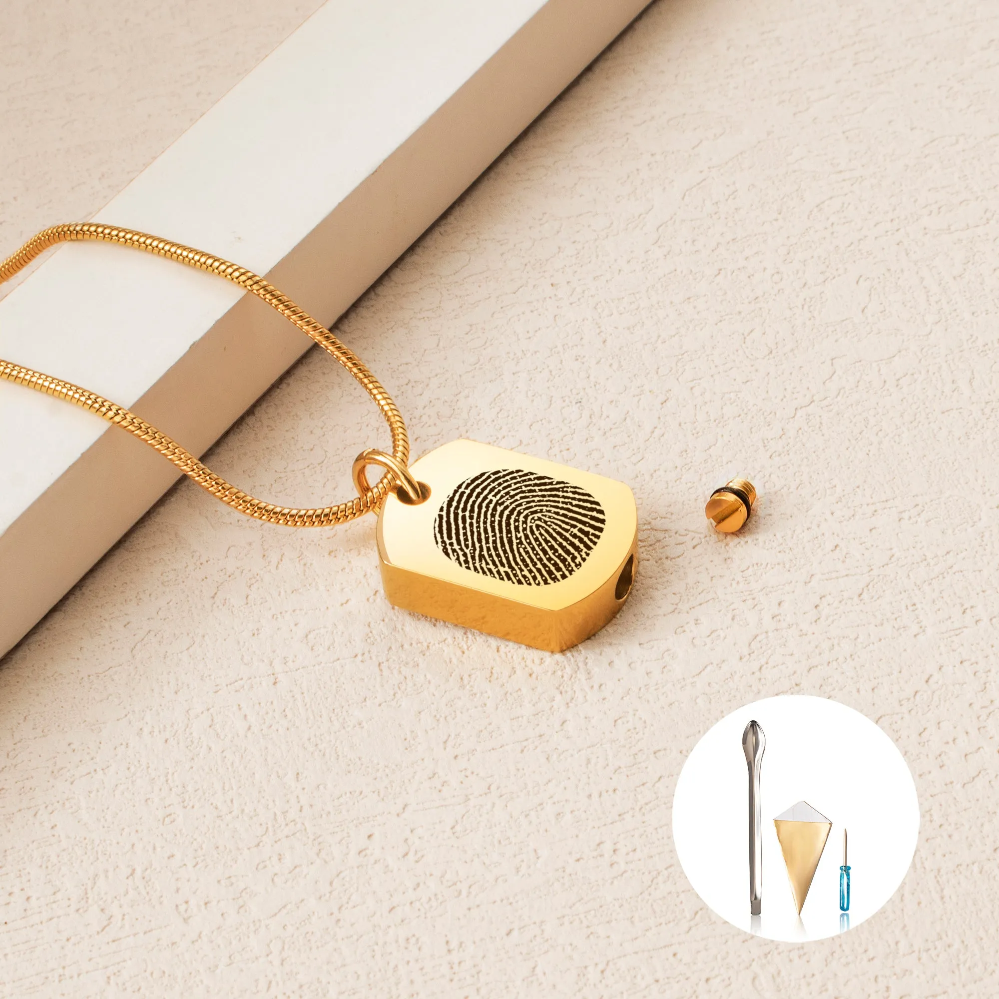 Fingerprint Memorial Dog Tag Necklace sold by Anavia product image thumbnail 5