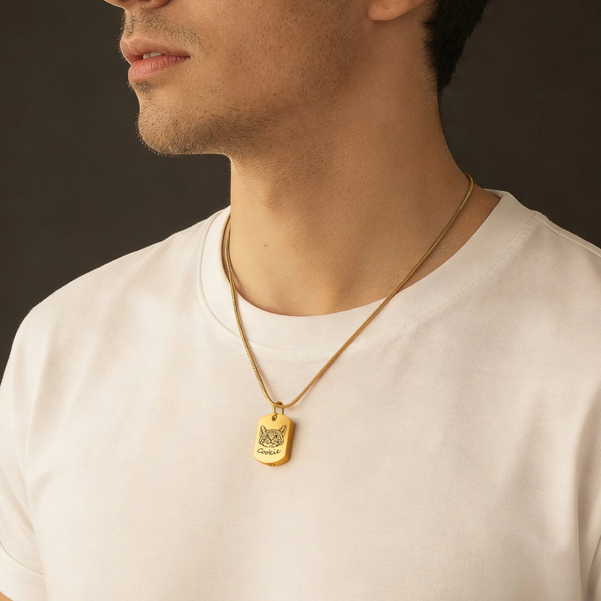 Pet Portrait Memorial Dog Tag Necklace sold by Anavia product image thumbnail 2