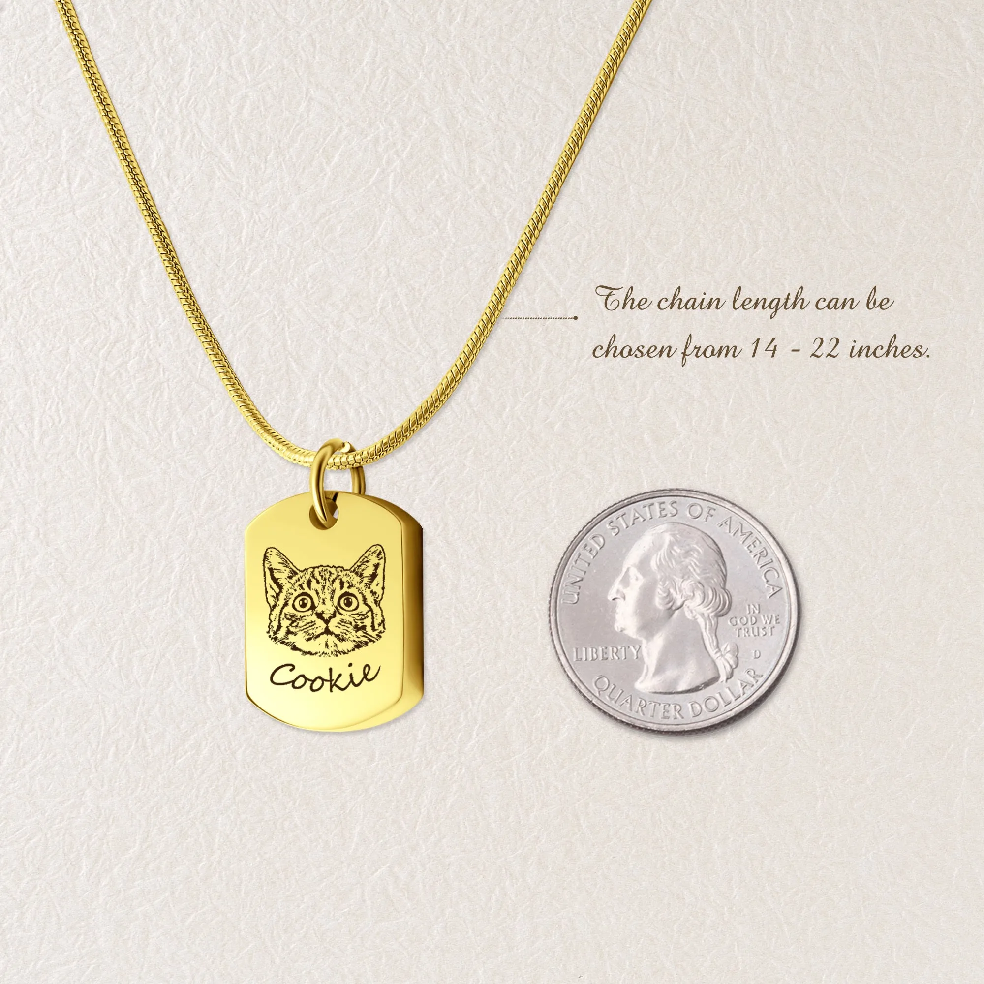 Pet Portrait Memorial Dog Tag Necklace sold by Anavia product image thumbnail 3