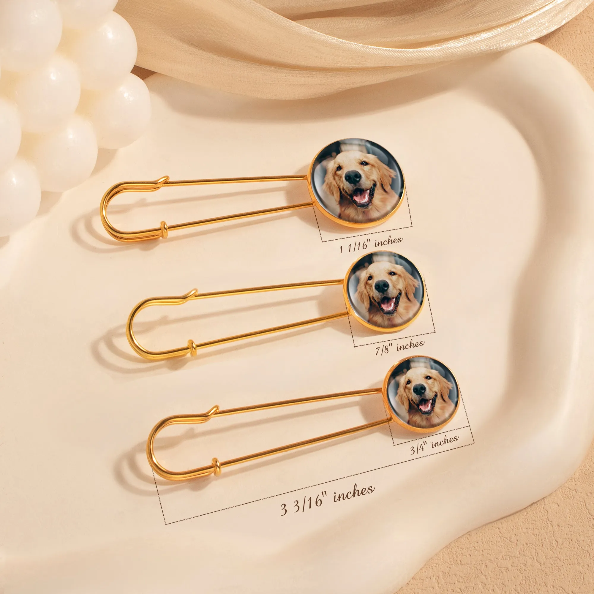 Round Wedding Photo Charm Pin Brooch sold by Anavia product image thumbnail 3