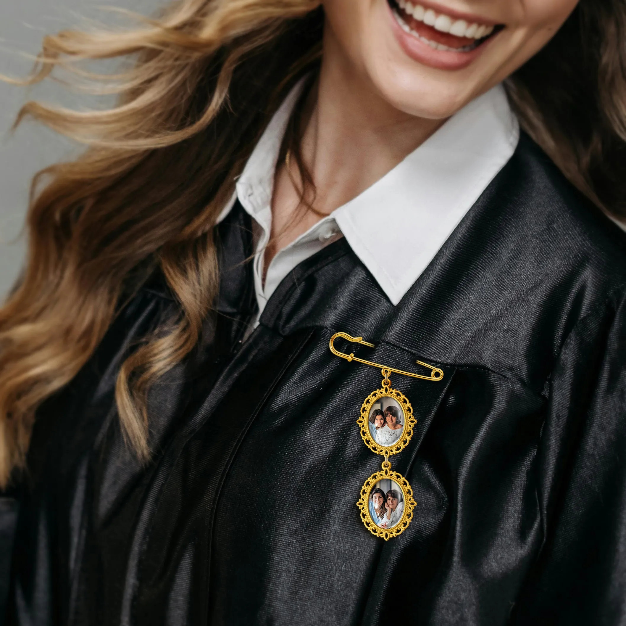 Vertical Oval Vintage Graduation Photo Brooch Pin sold by Anavia product image thumbnail 5