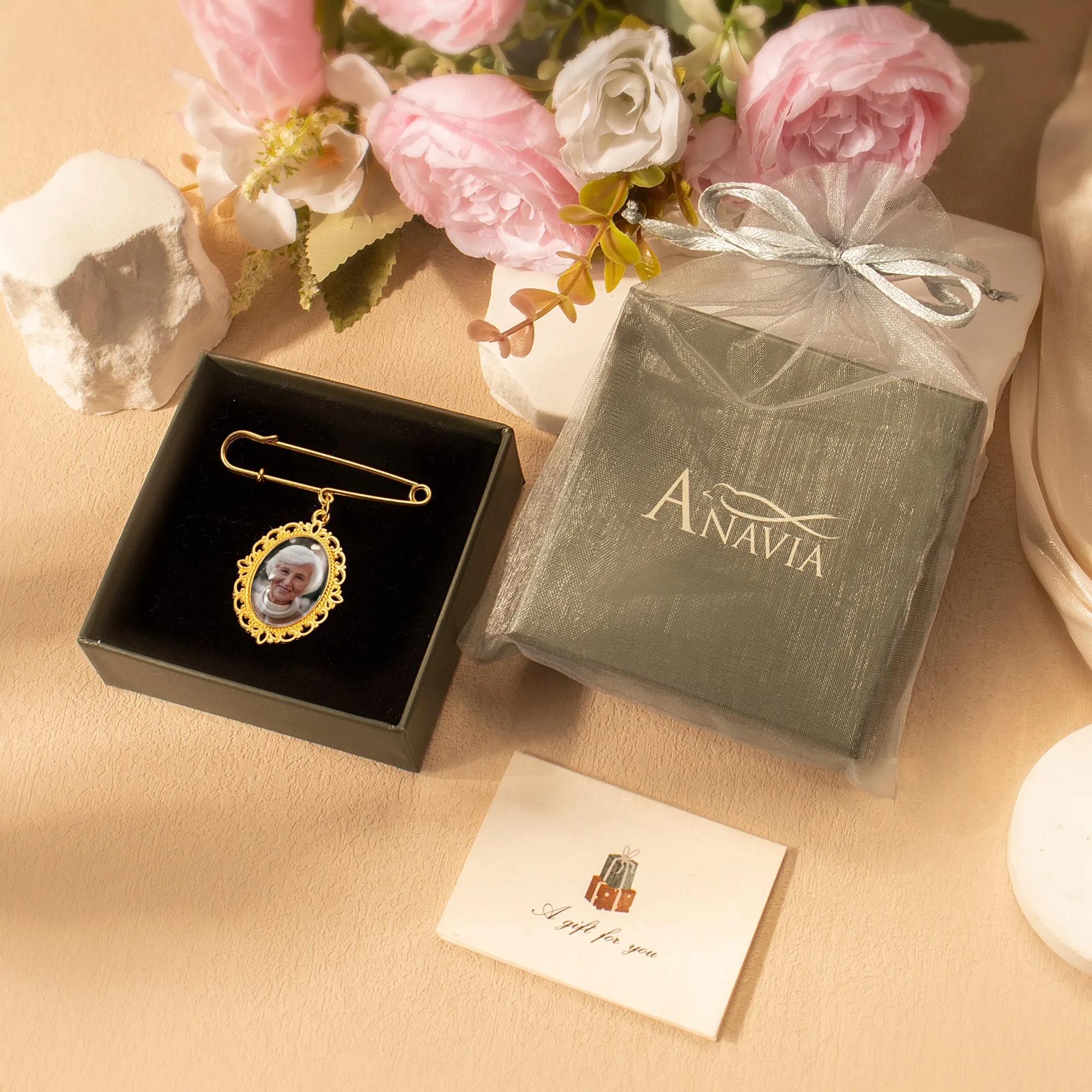 Vertical Oval Vintage Graduation Photo Brooch Pin sold by Anavia product image thumbnail 4