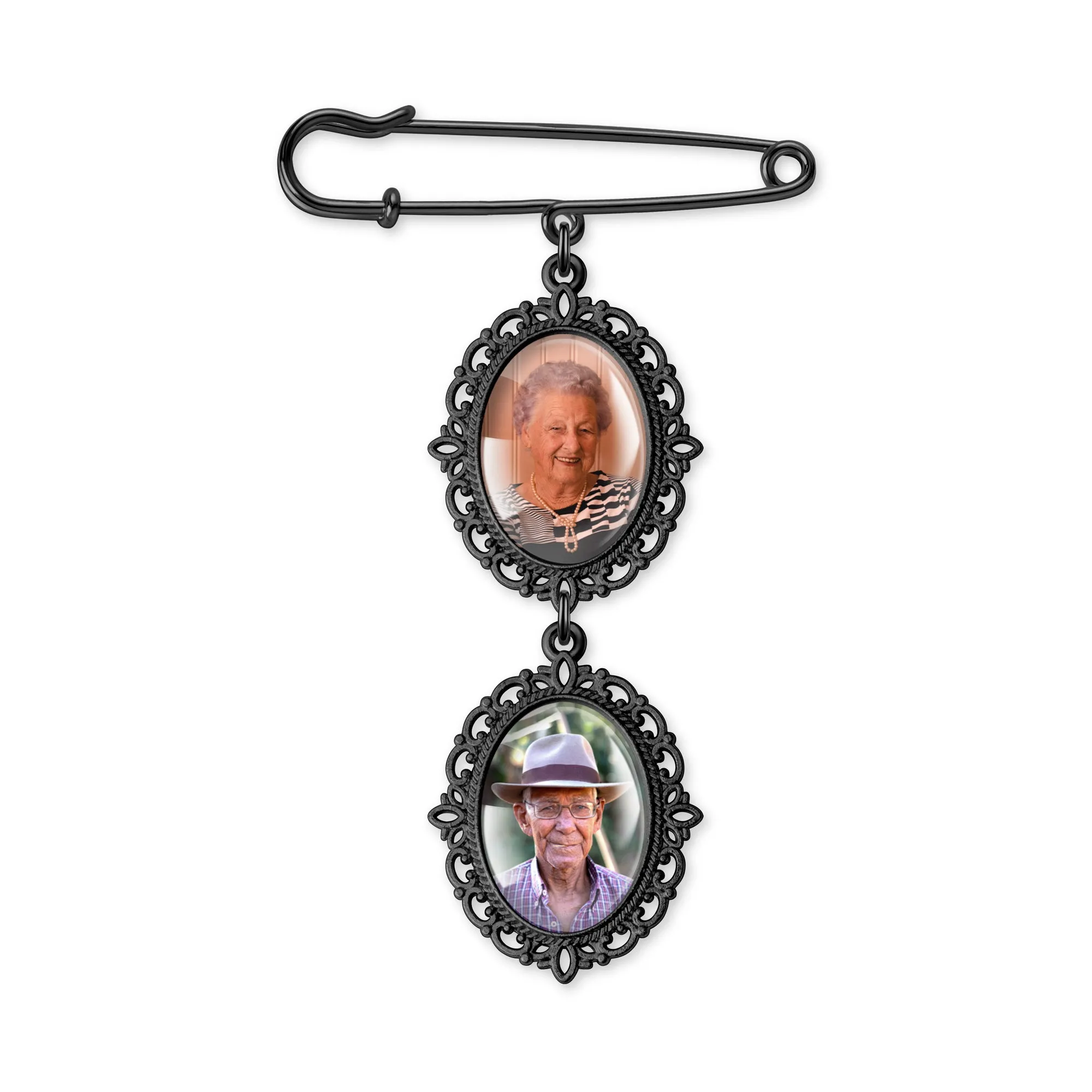 Vertical Oval Vintage Memorial Photo Brooch Pin sold by Anavia