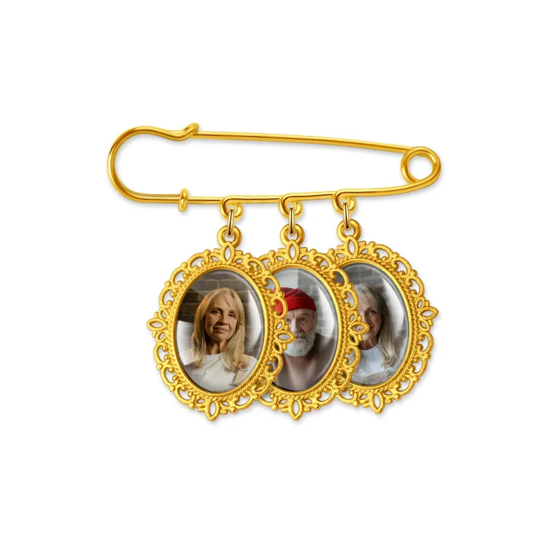 Horizontal Oval Graduation Photo Brooch Pin made by Anavia