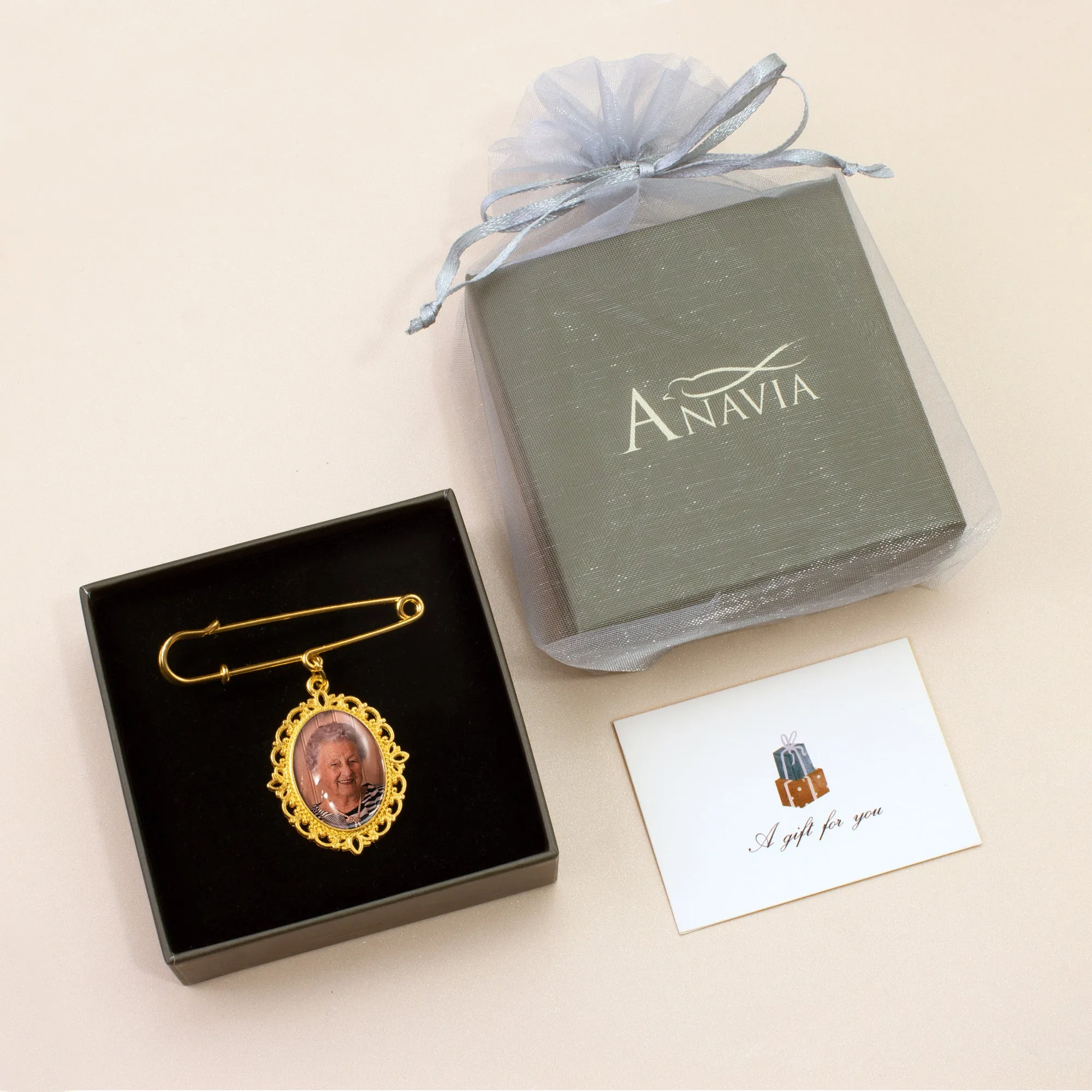 Vertical Oval Photo Brooch Pin sold by Anavia product image thumbnail 4