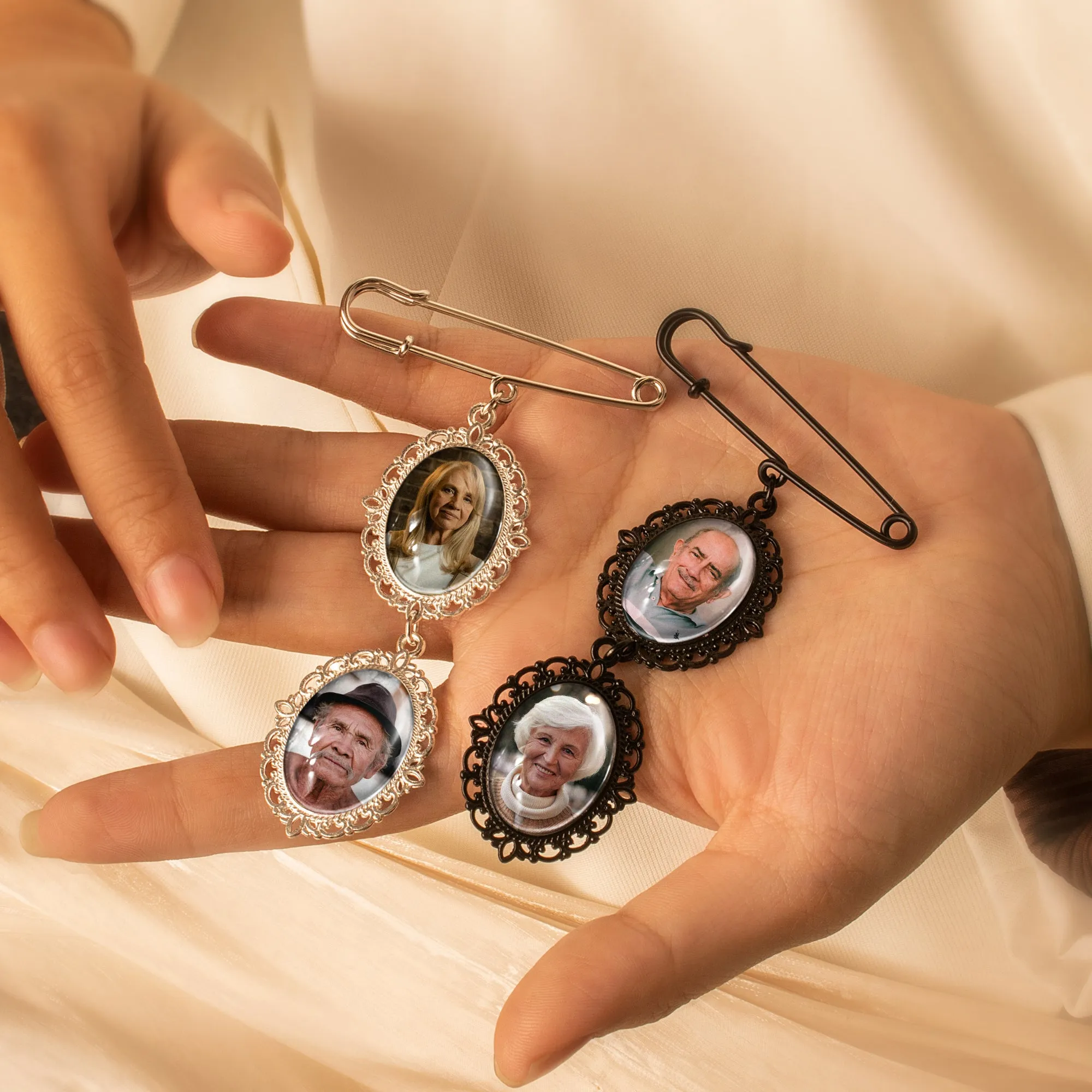 Vertical Oval Photo Brooch Pin sold by Anavia product image thumbnail 5