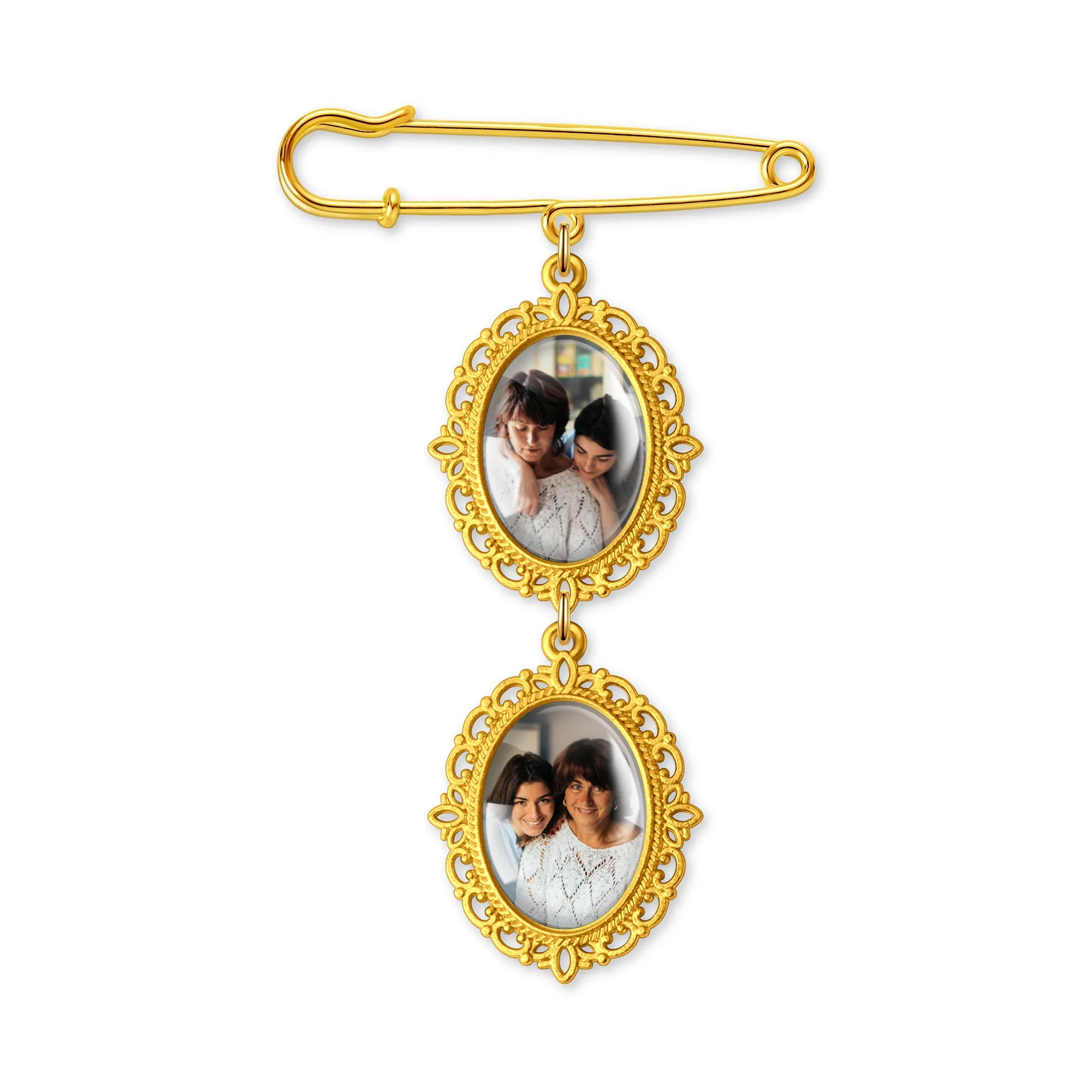 Vertical Oval Photo Brooch Pin sold by Anavia