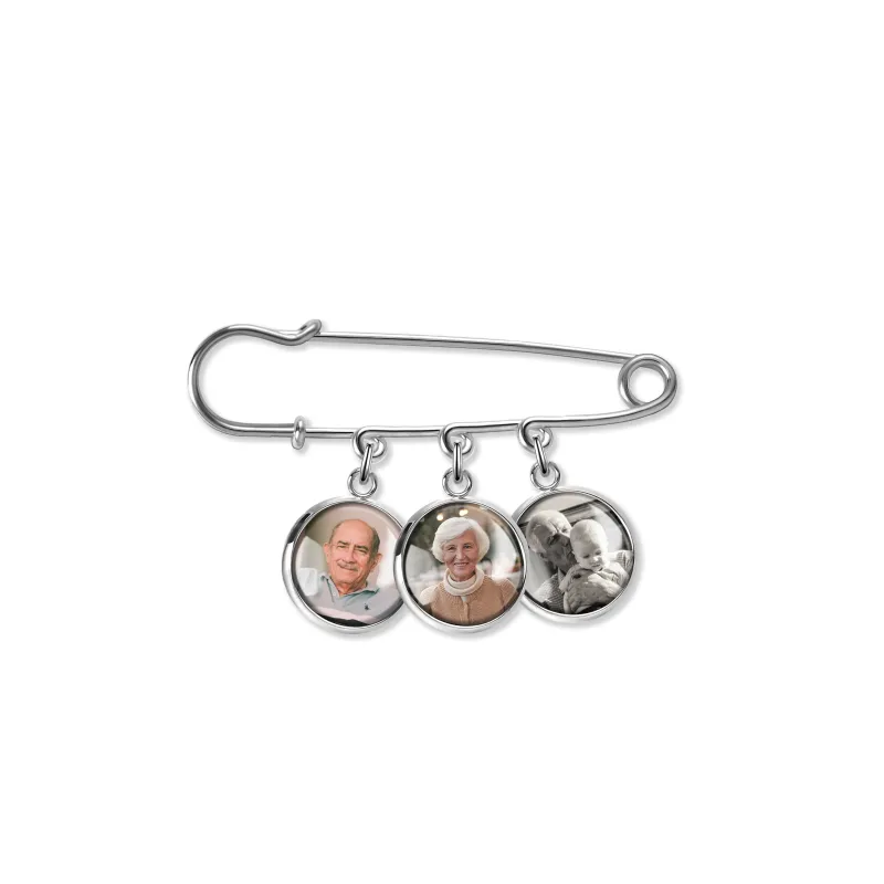 Memorial Photo Brooch Lapel Pin made by Anavia