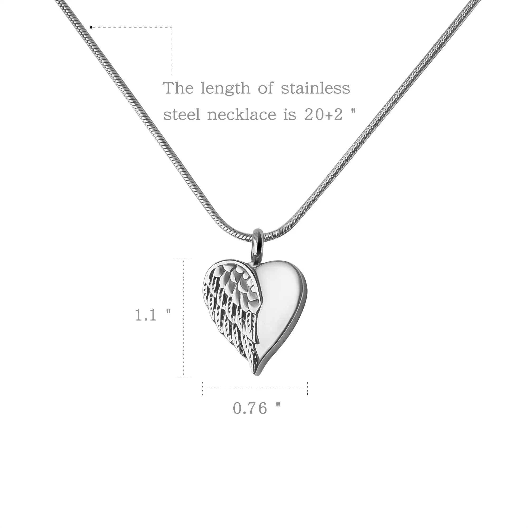 Angel Wing Heart Memorial Necklace sold by Anavia product image thumbnail 3