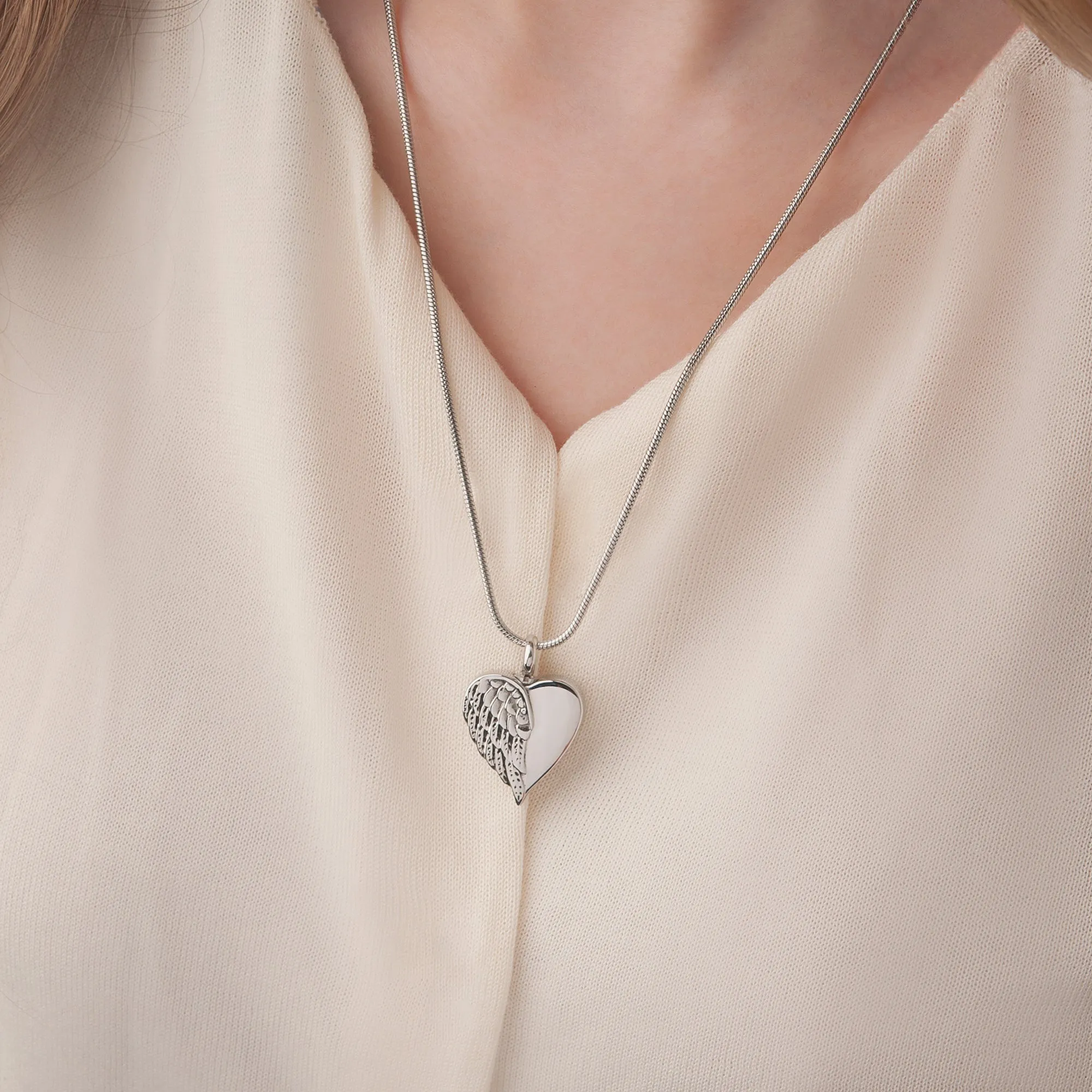 Angel Wing Heart Memorial Necklace sold by Anavia product image thumbnail 2