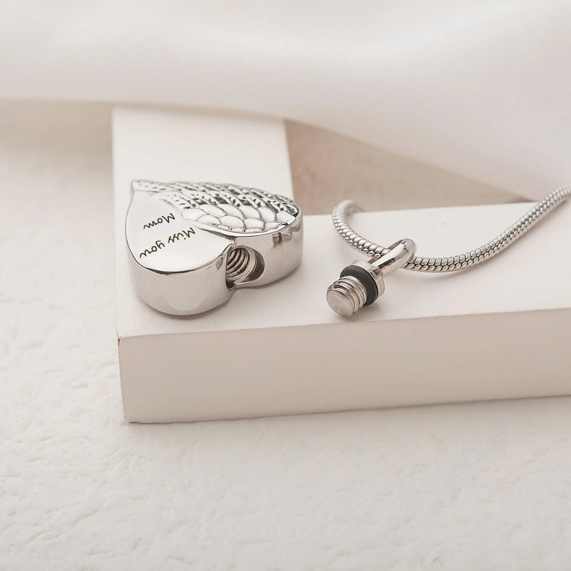 Angel Wing Heart Memorial Necklace sold by Anavia product image thumbnail 4