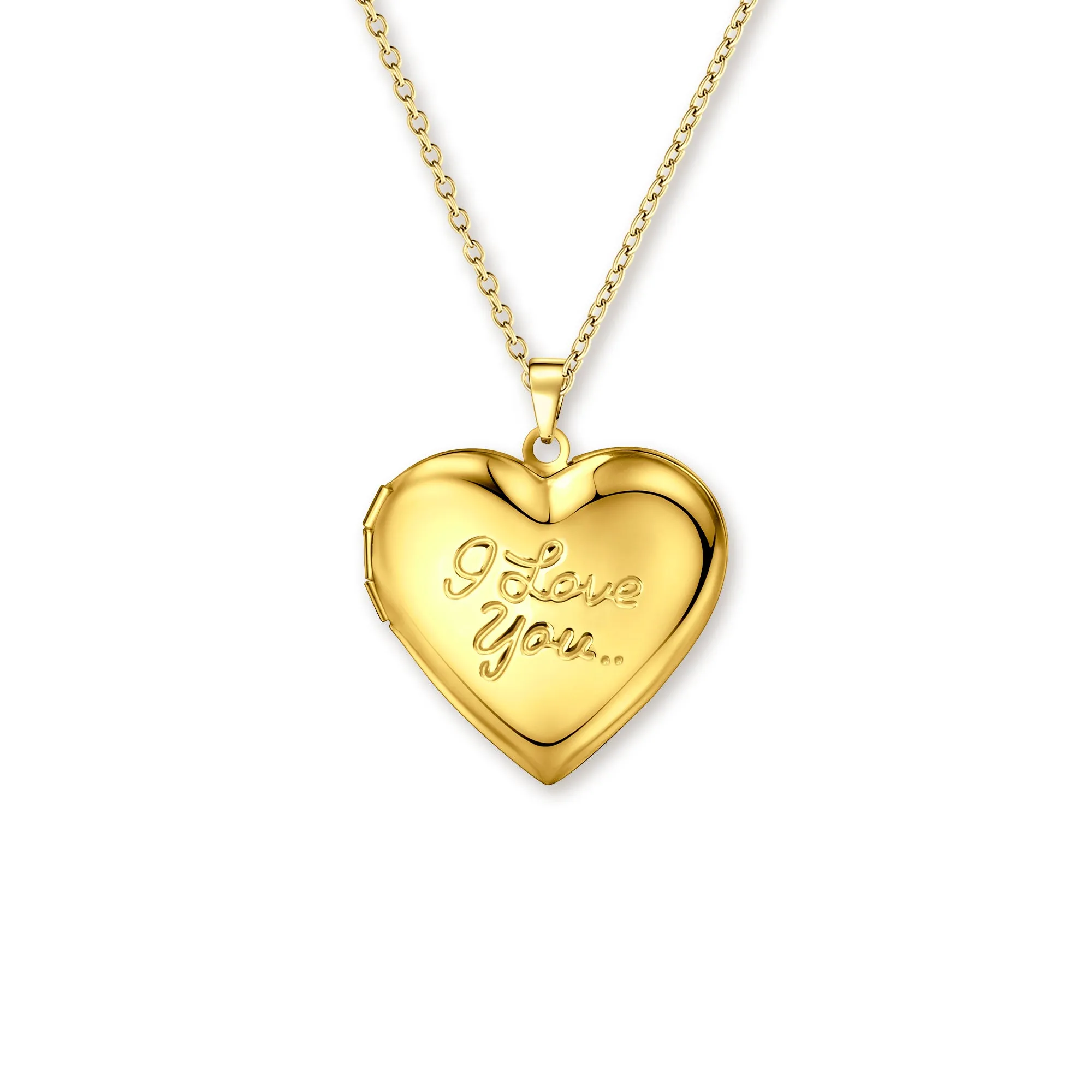 I Love You Heart Photo Locket Memorial Necklace sold by Anavia