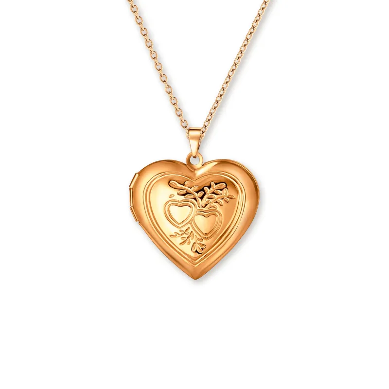 Double Hearts Photo Locket Necklace made by Anavia