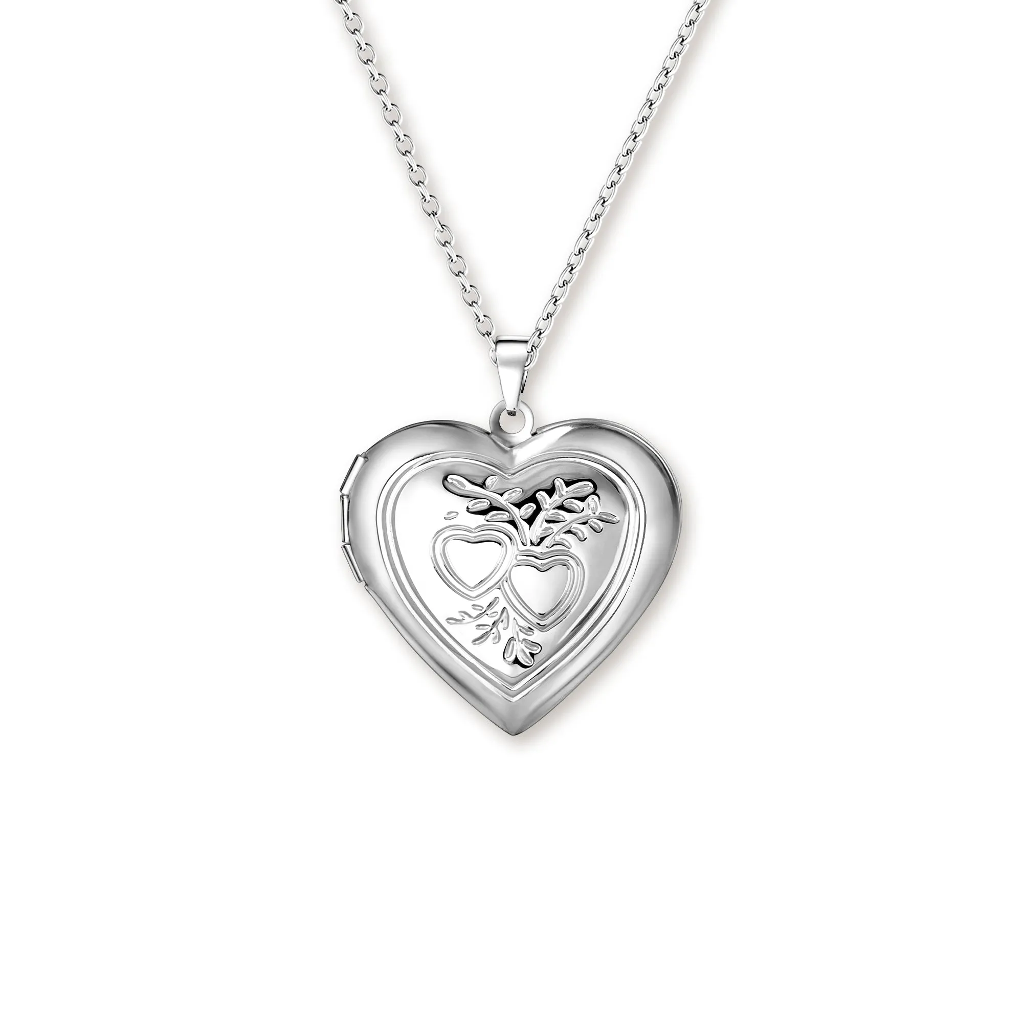 Double Hearts Photo Locket Necklace sold by Anavia