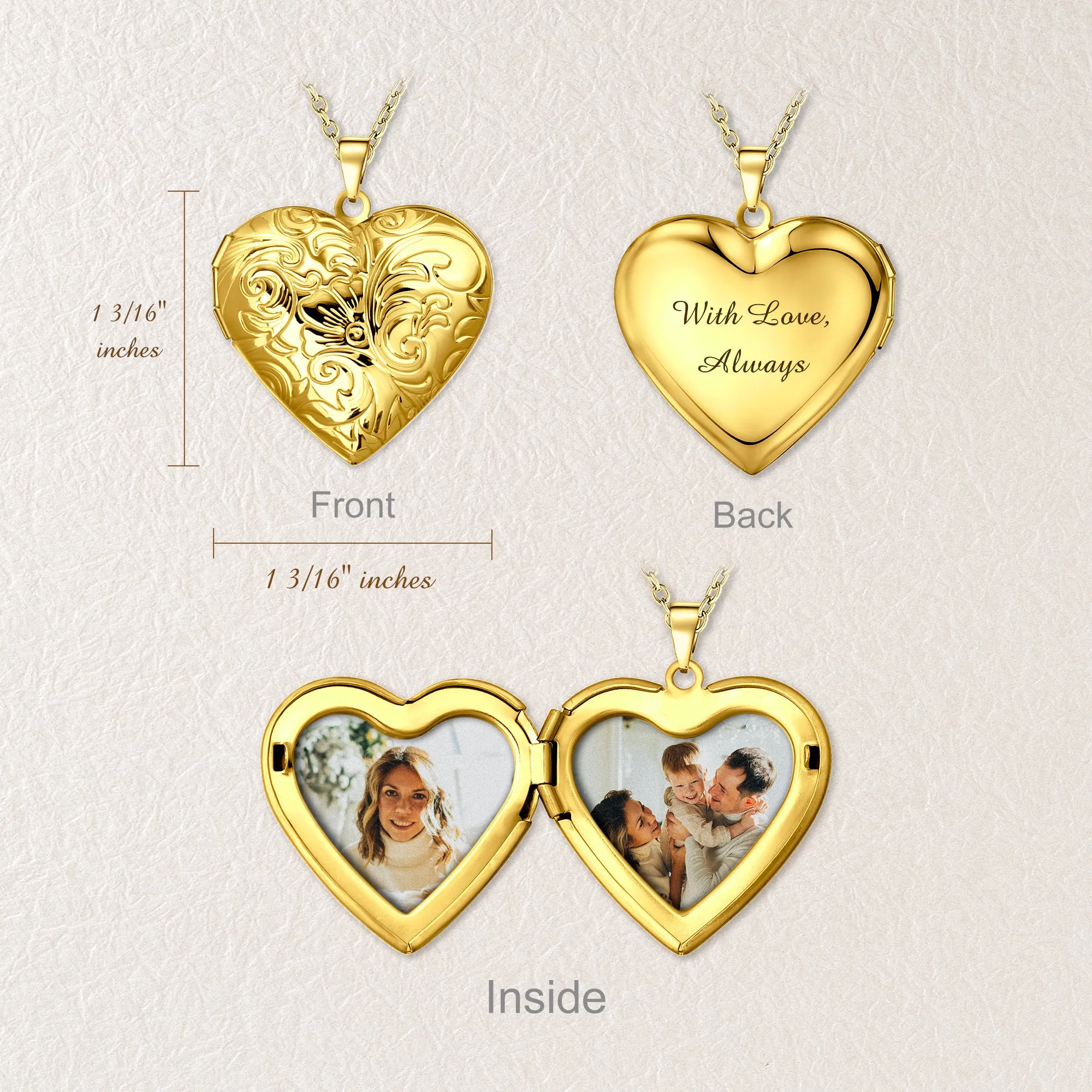Plant Pattern Heart Photo Locket sold by Anavia product image thumbnail 3
