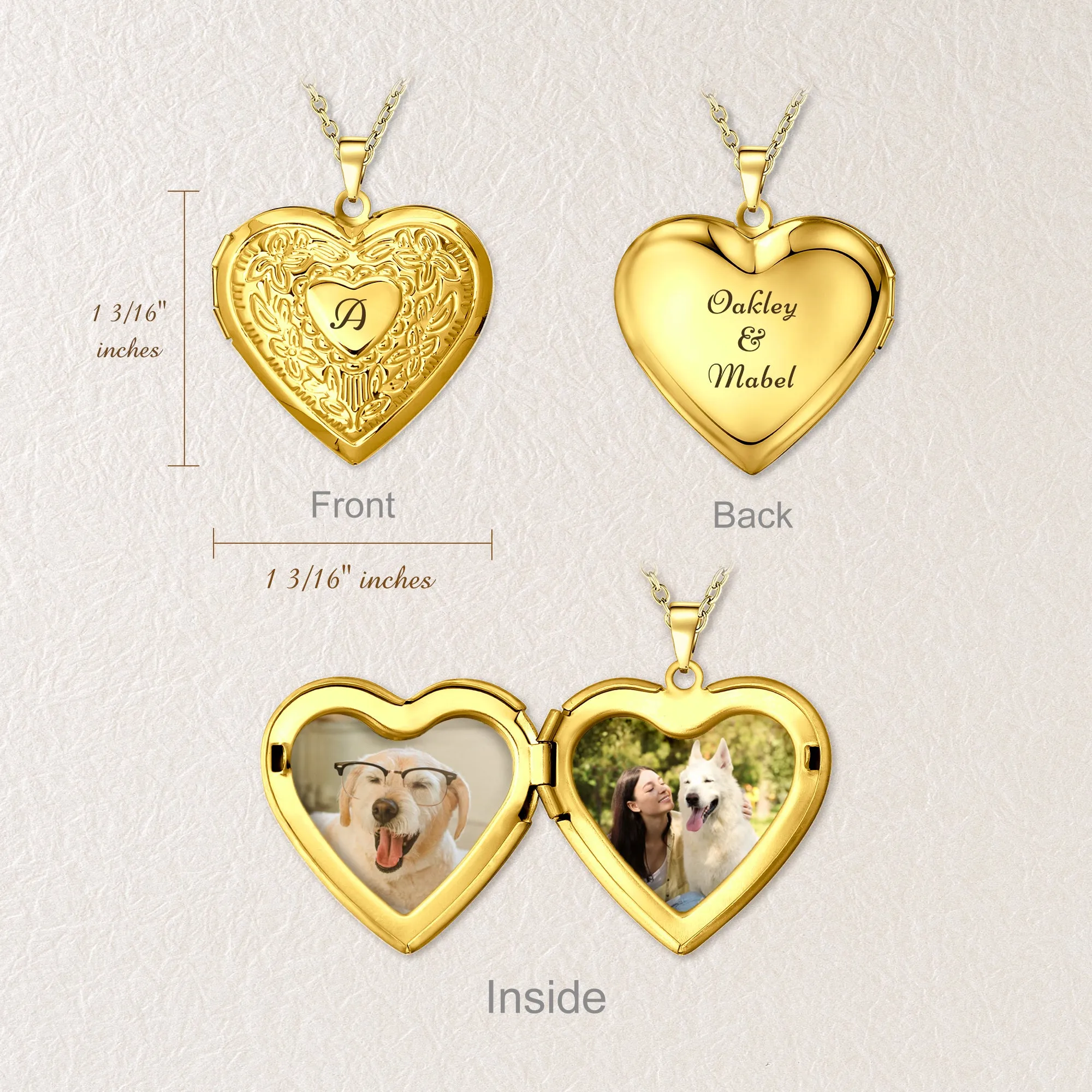 Raise Heart Photo Heart Pet Memorial Locket Necklace sold by Anavia product image thumbnail 5