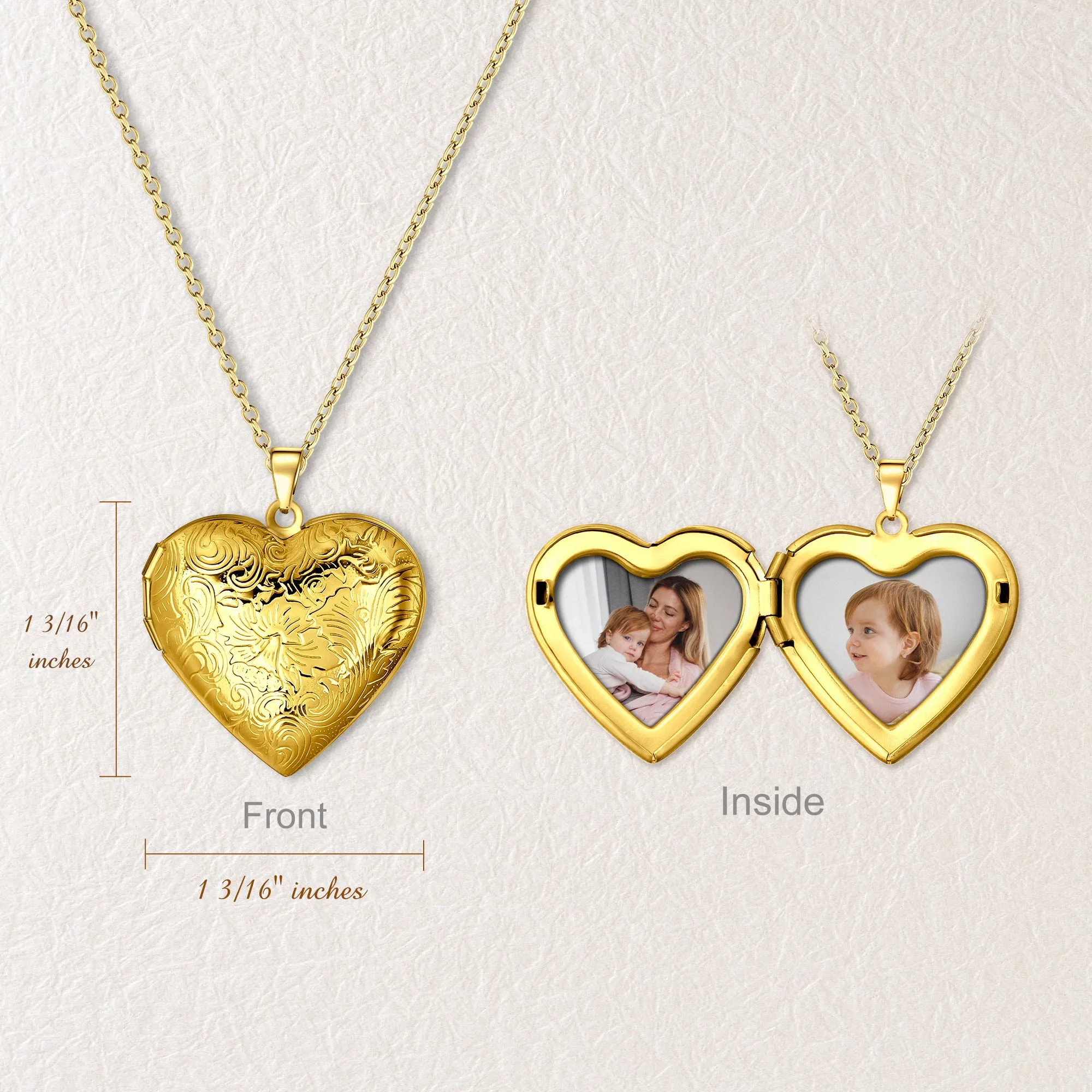 Custom Wave Photo Heart Locket sold by Anavia product image thumbnail 5