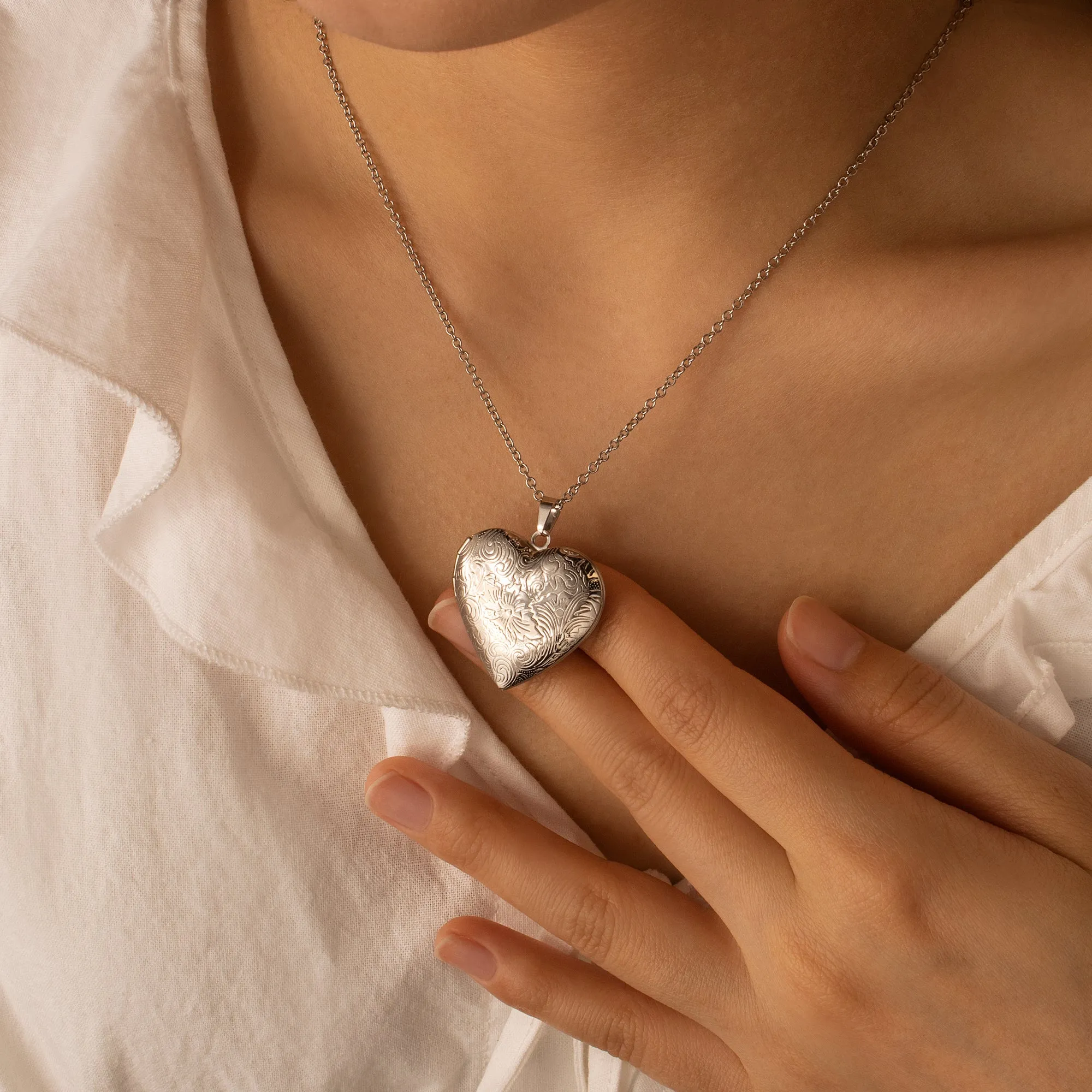 Custom Wave Photo Heart Locket sold by Anavia product image thumbnail 2