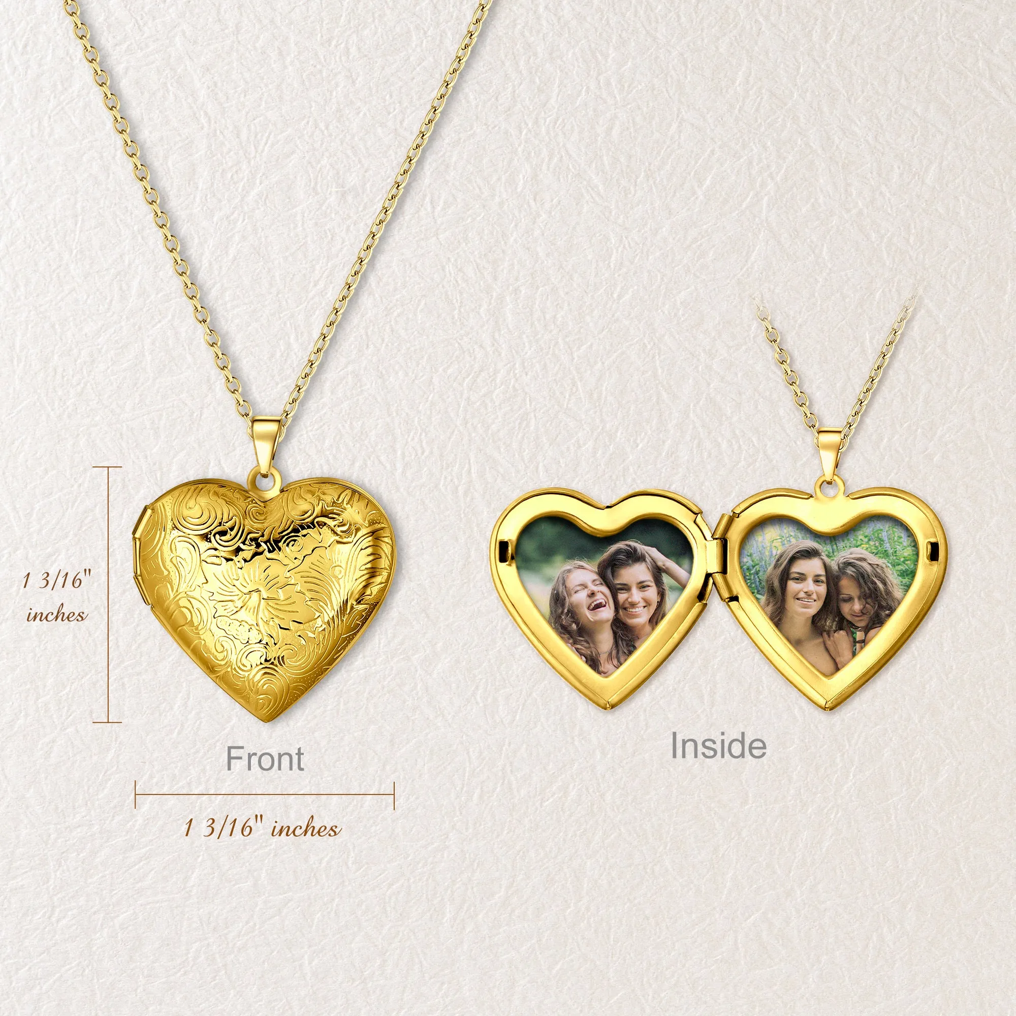 Custom Wave Photo Heart Locket sold by Anavia product image thumbnail 3