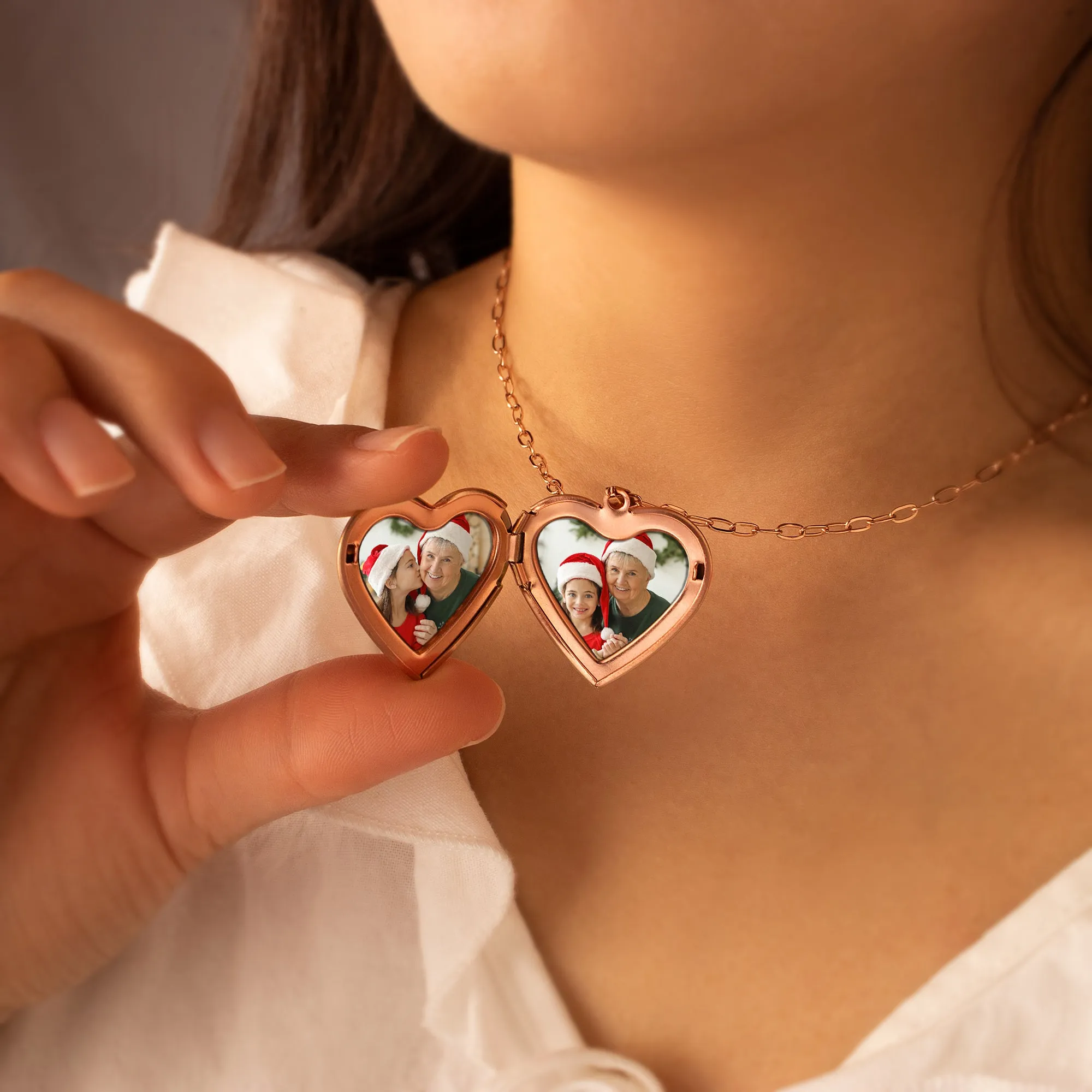 Custom Rose Photo Heart Locket Necklace sold by Anavia product image thumbnail 2