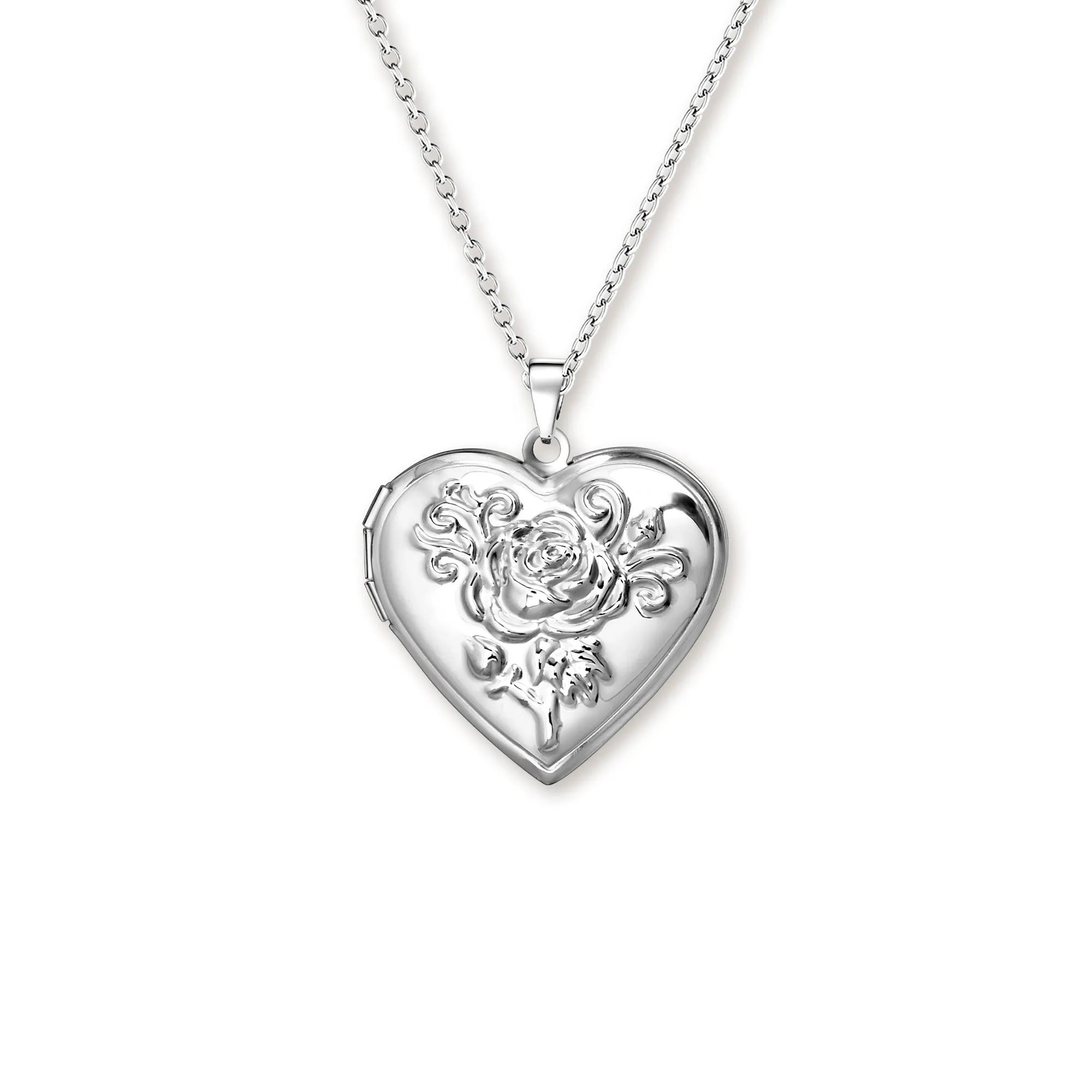 Custom Rose Photo Heart Locket Necklace sold by Anavia