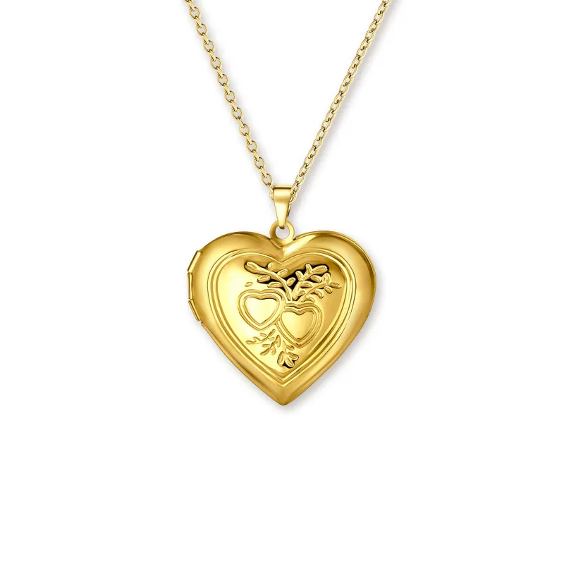 Double Hearts Photo Locket Necklace made by Anavia