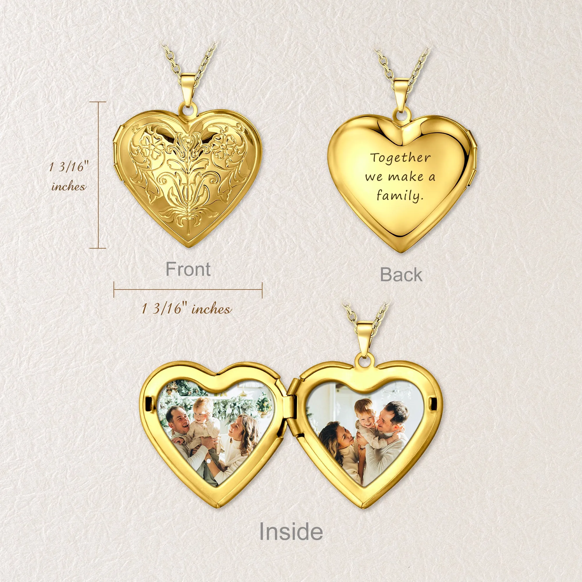 Symmetrical Floral Photo Heart Locket sold by Anavia product image thumbnail 4