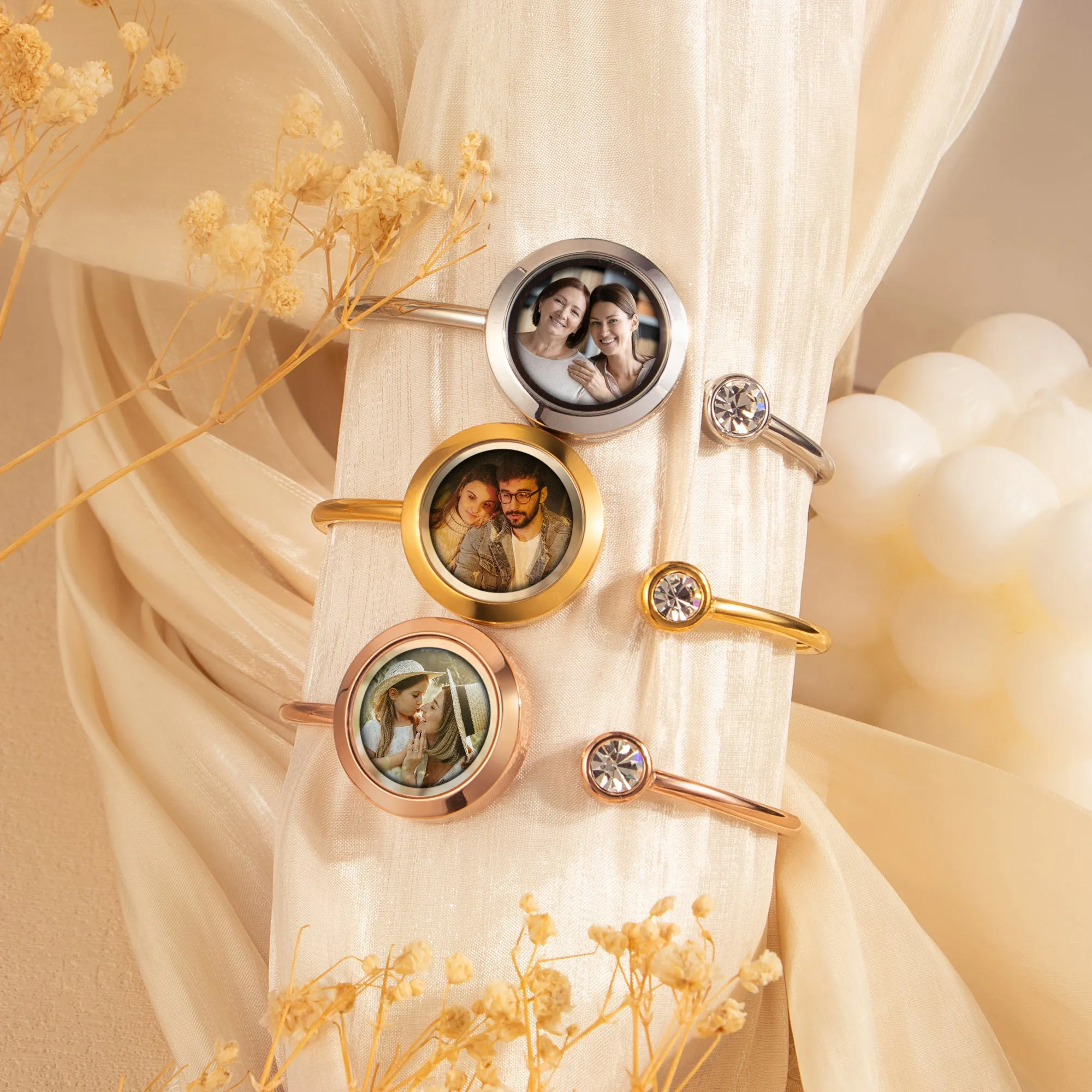 Photo Locket Memorial Cuff Bangle sold by Anavia product image thumbnail 5