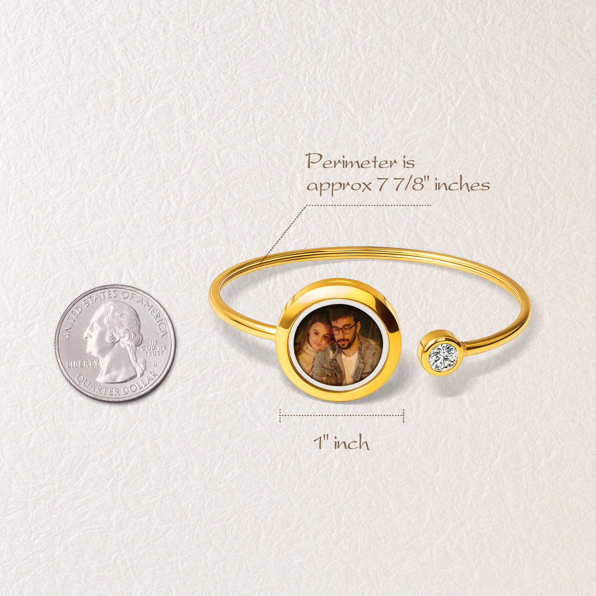 Photo Locket Memorial Cuff Bangle sold by Anavia product image thumbnail 3