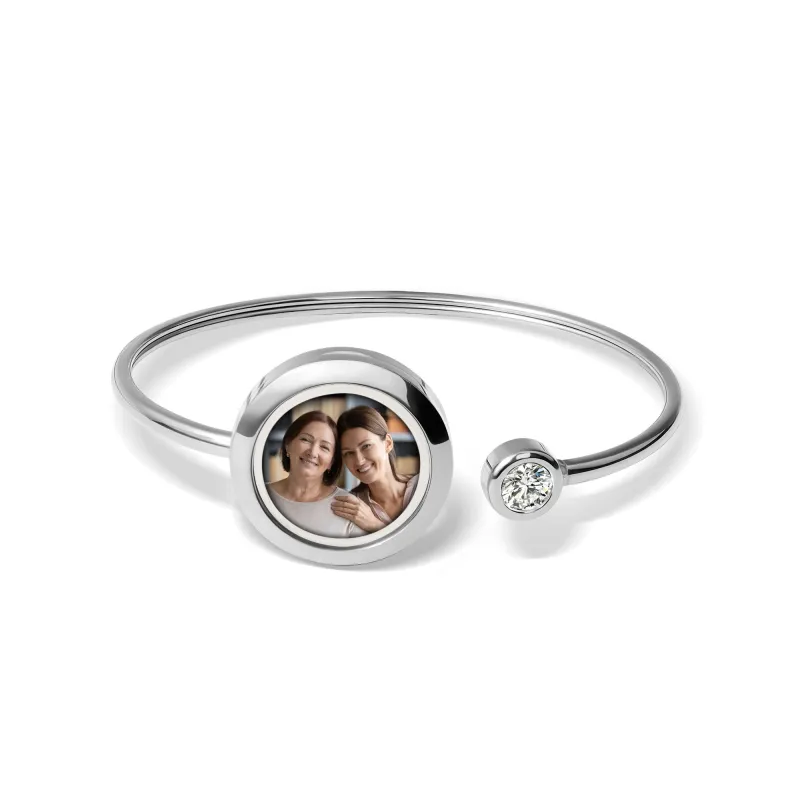 Photo Locket Memorial Cuff Bangle made by Anavia