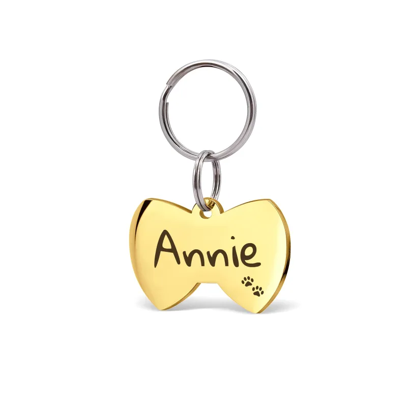 Bow Tie Pet ID Dog Tag made by Anavia