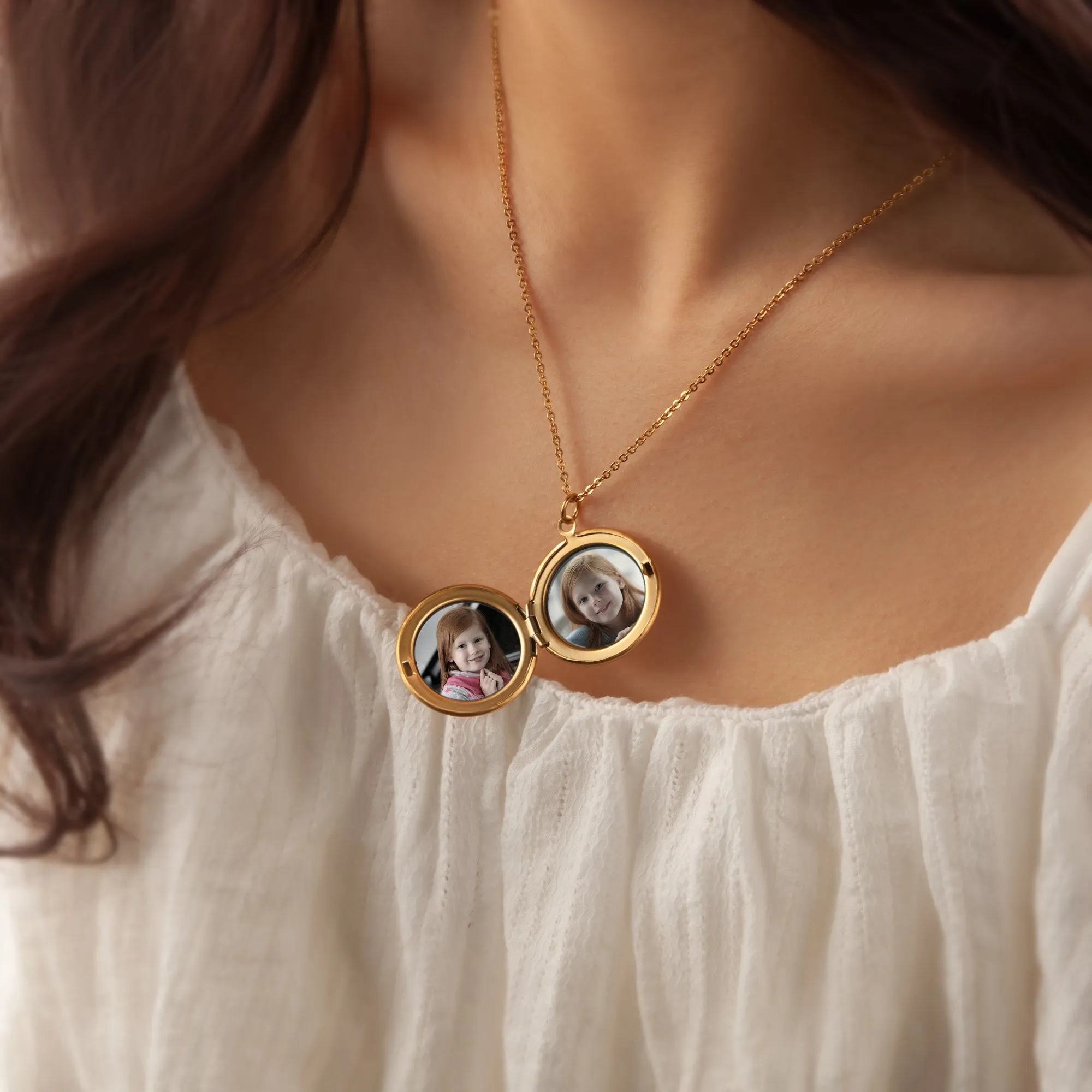 Birth Flower Memorial Photo Locket Necklace sold by Anavia product image thumbnail 2