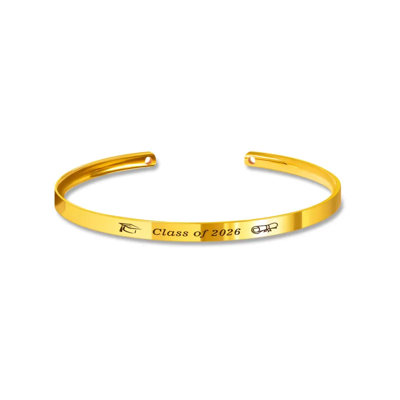 Dainty Graduation Motivational Cuff Bangle made by Anavia