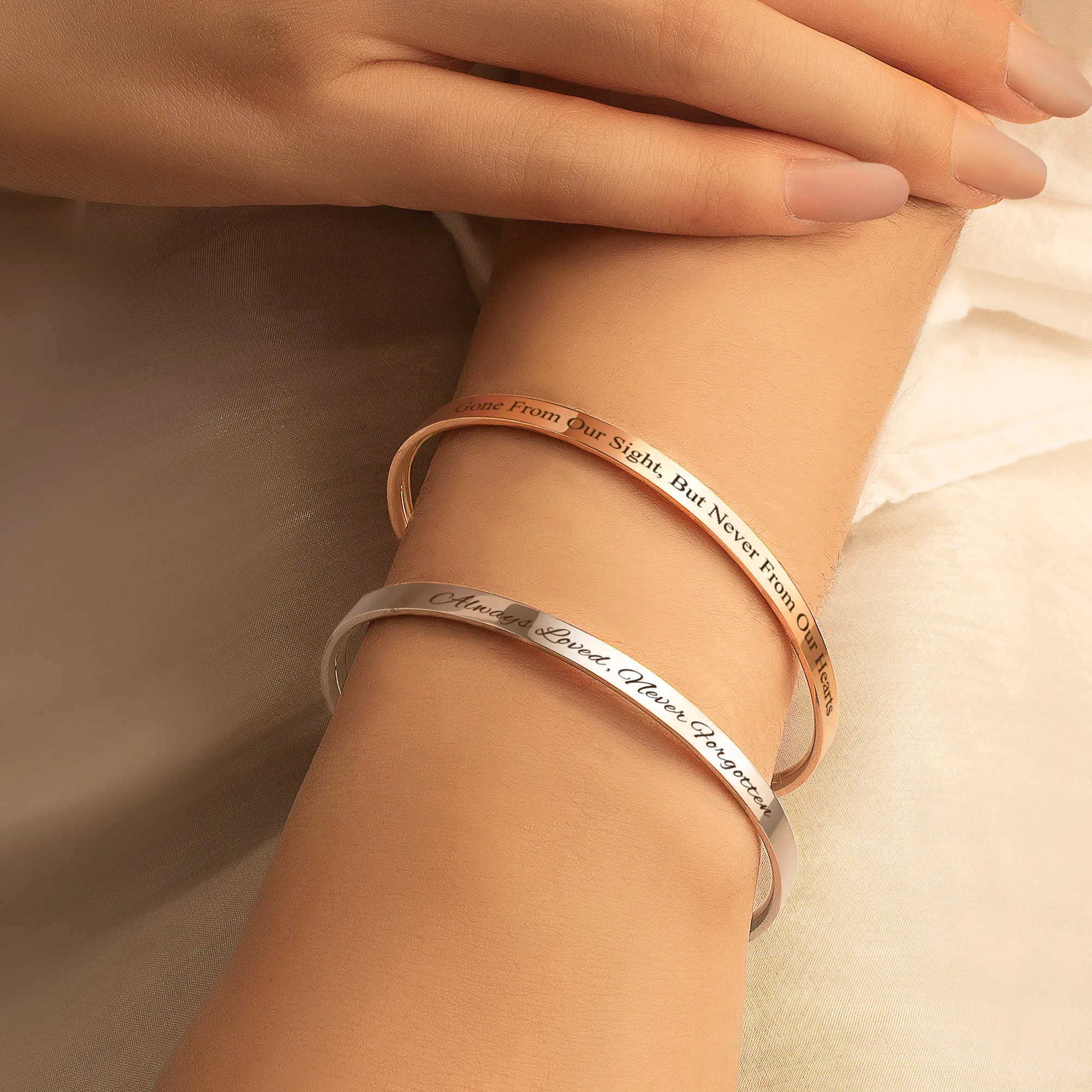 Dainty Memorial Cuff Bangle sold by Anavia product image thumbnail 2