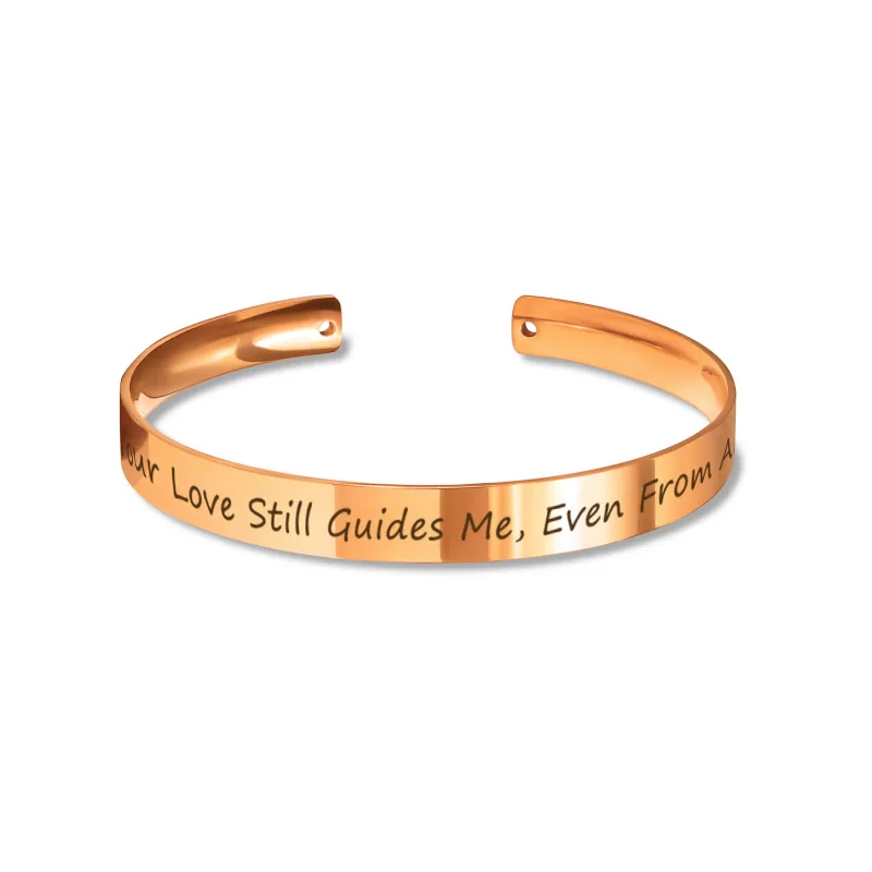 Custom 8mm Memorial Cuff Bangle – Remembrance Keepsake made by Anavia