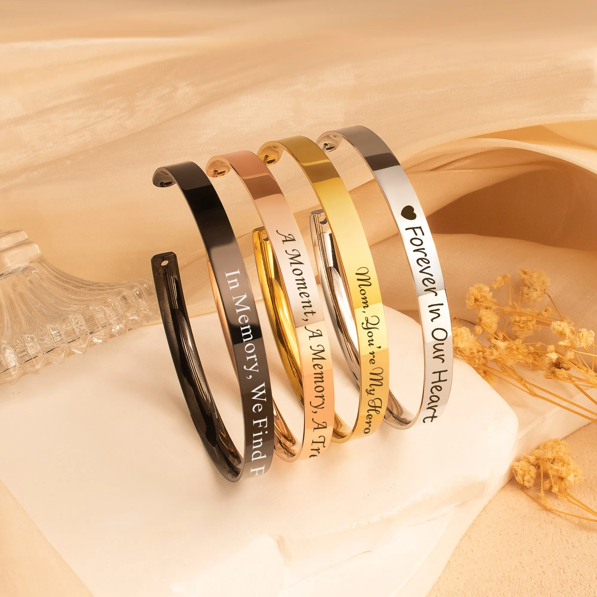 Custom Memorial Cuff Bangle – Remembrance Keepsake sold by Anavia product image thumbnail 3