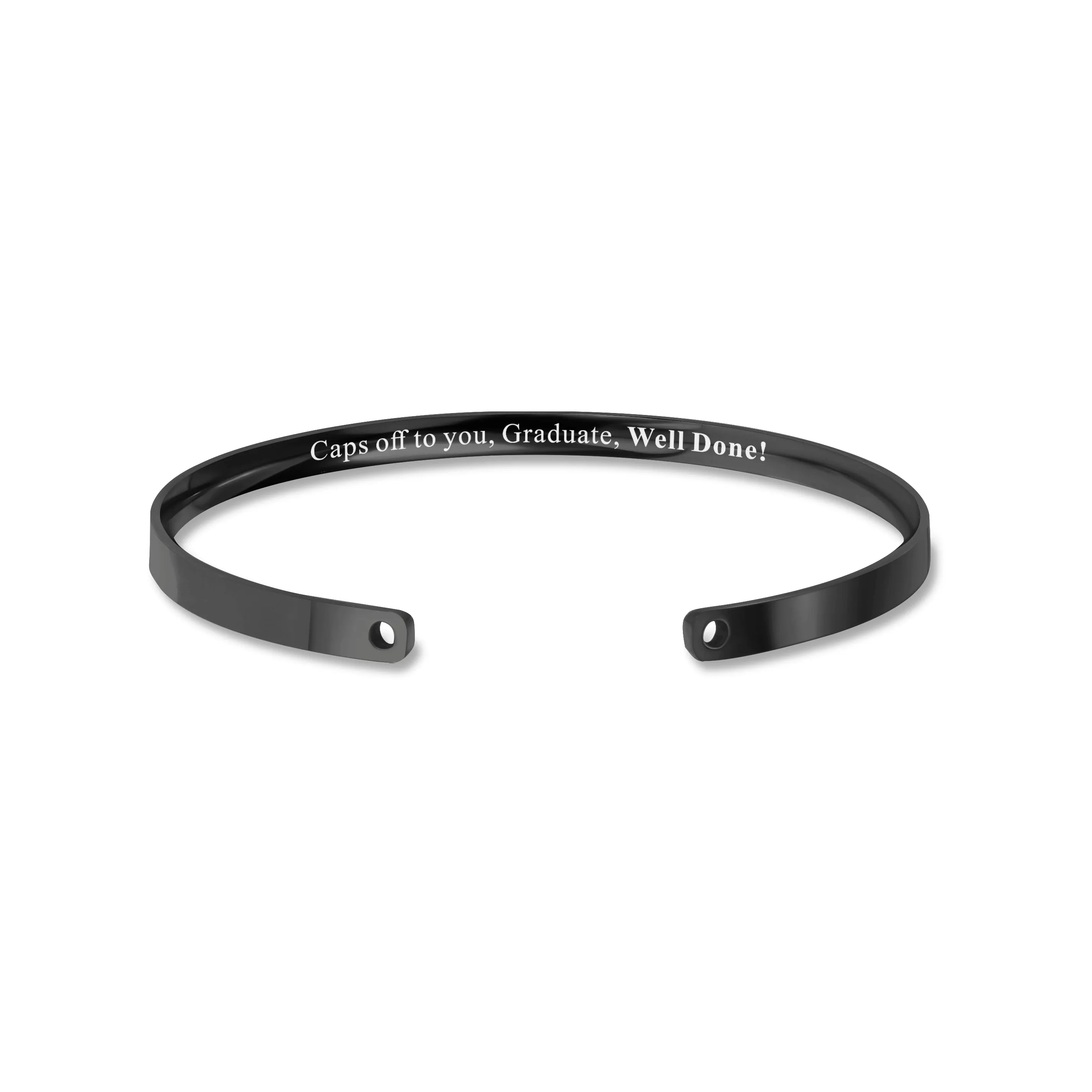 Black Motivational Graduation Cuff Bangle sold by Anavia