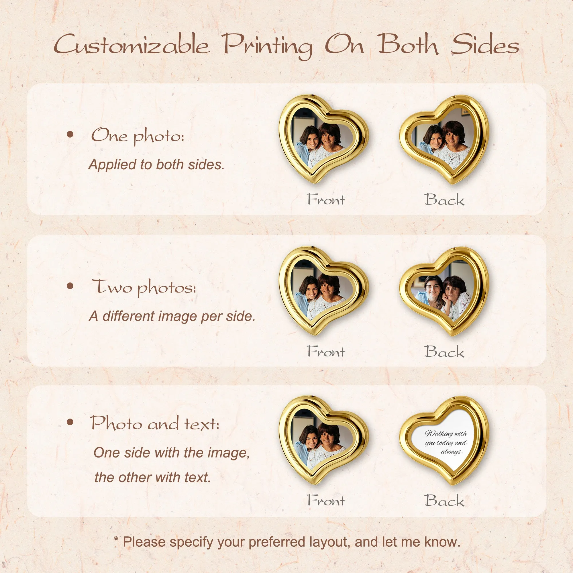 Glass Sideways Heart Wedding Photo Locket Brooch Pin sold by Anavia product image thumbnail 3