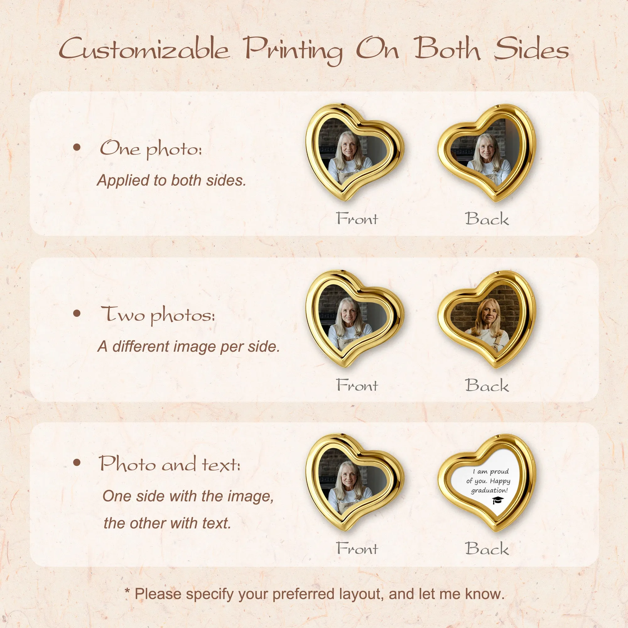 Glass Sideways Heart Graduation Photo Locket Brooch Pin sold by Anavia product image thumbnail 3