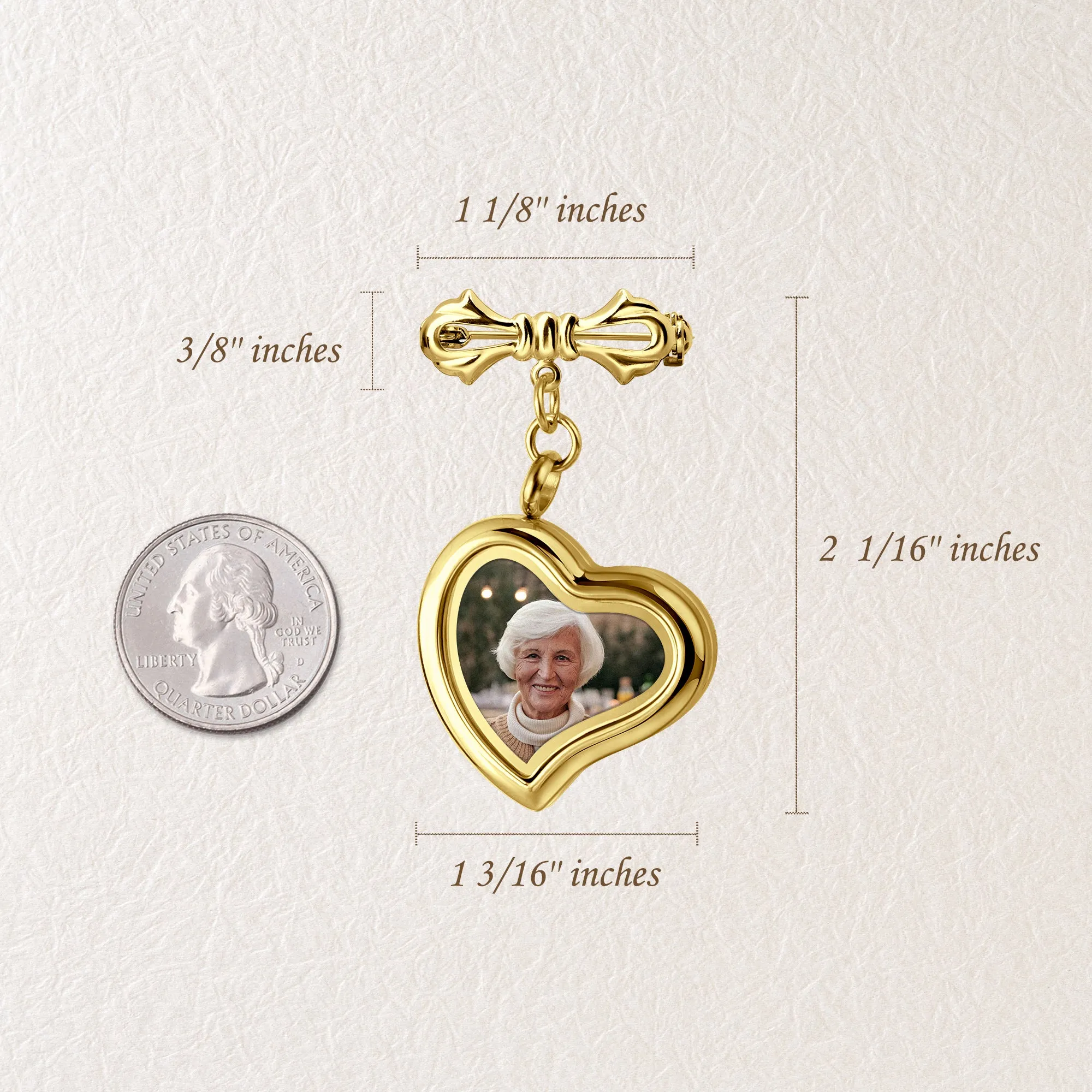 Glass Sideways Heart Graduation Photo Locket Brooch Pin sold by Anavia product image thumbnail 4