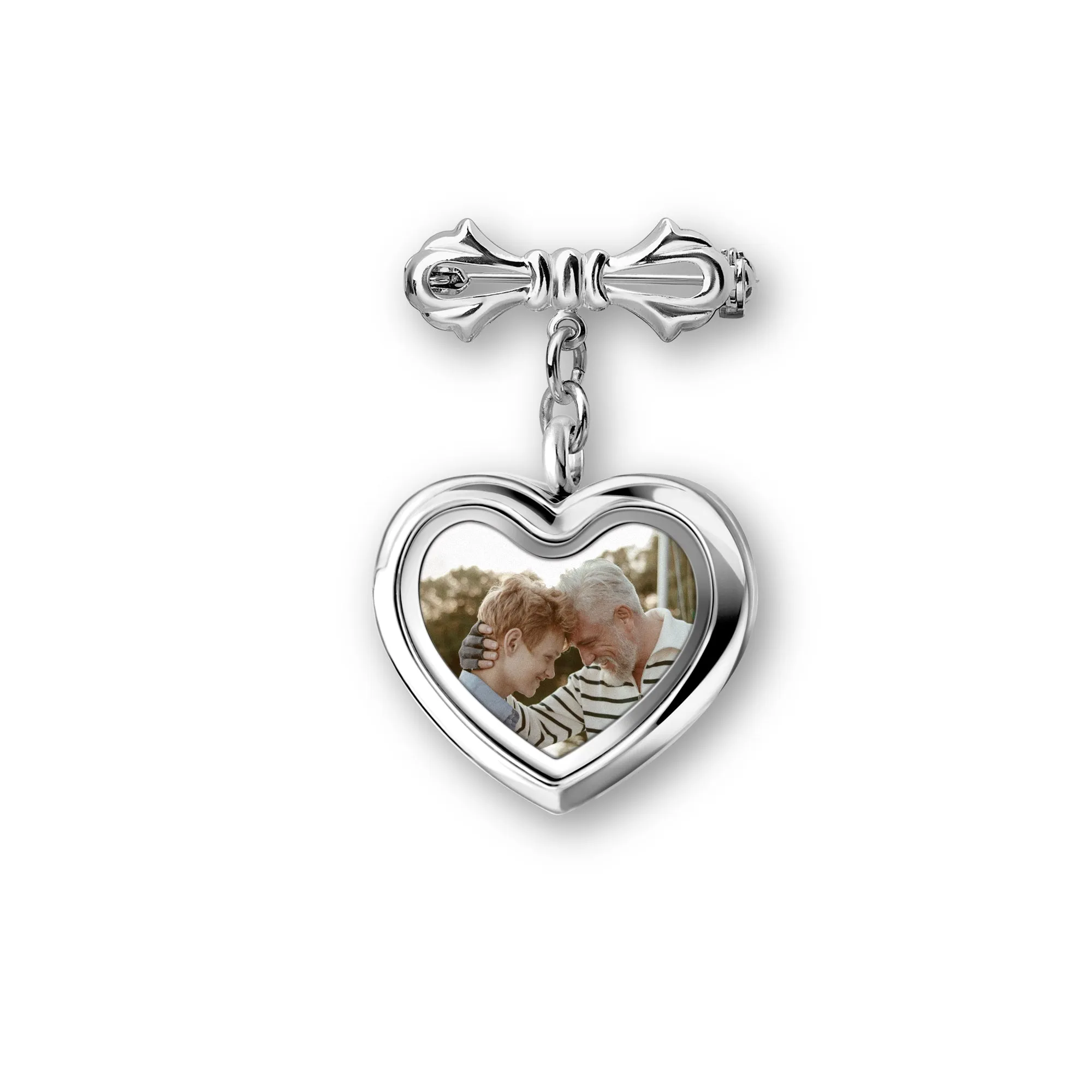Glass Heart Wedding Photo Locket Brooch Pin sold by Anavia product image thumbnail 2
