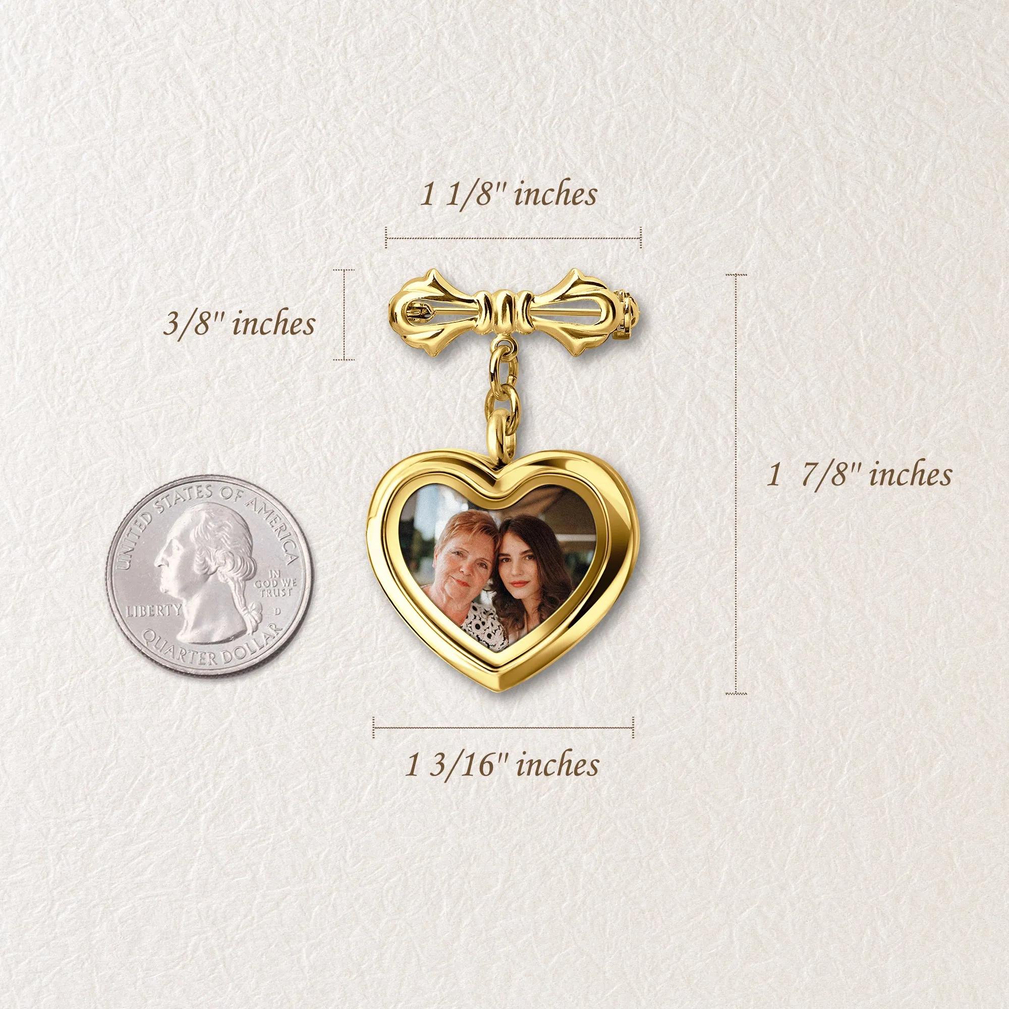Glass Heart Graduation Photo Locket Brooch Pin sold by Anavia product image thumbnail 3