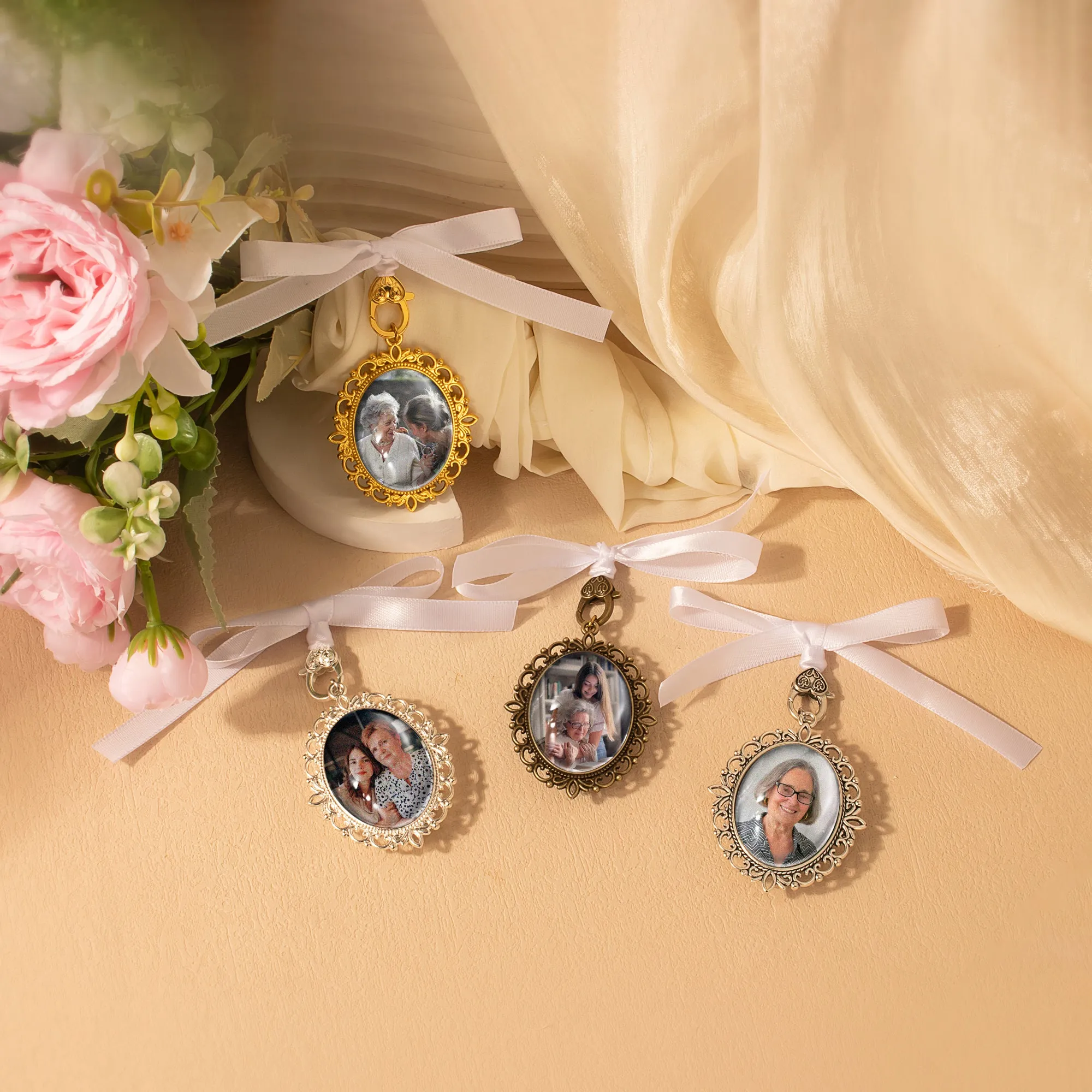 Reversible Wedding Photo Ribbon Brooch sold by Anavia product image thumbnail 5