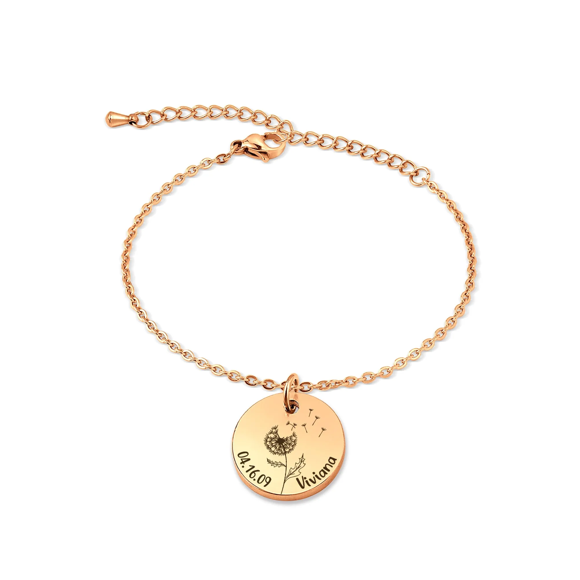 Custom Memorial Birth Flower Bracelet sold by Anavia