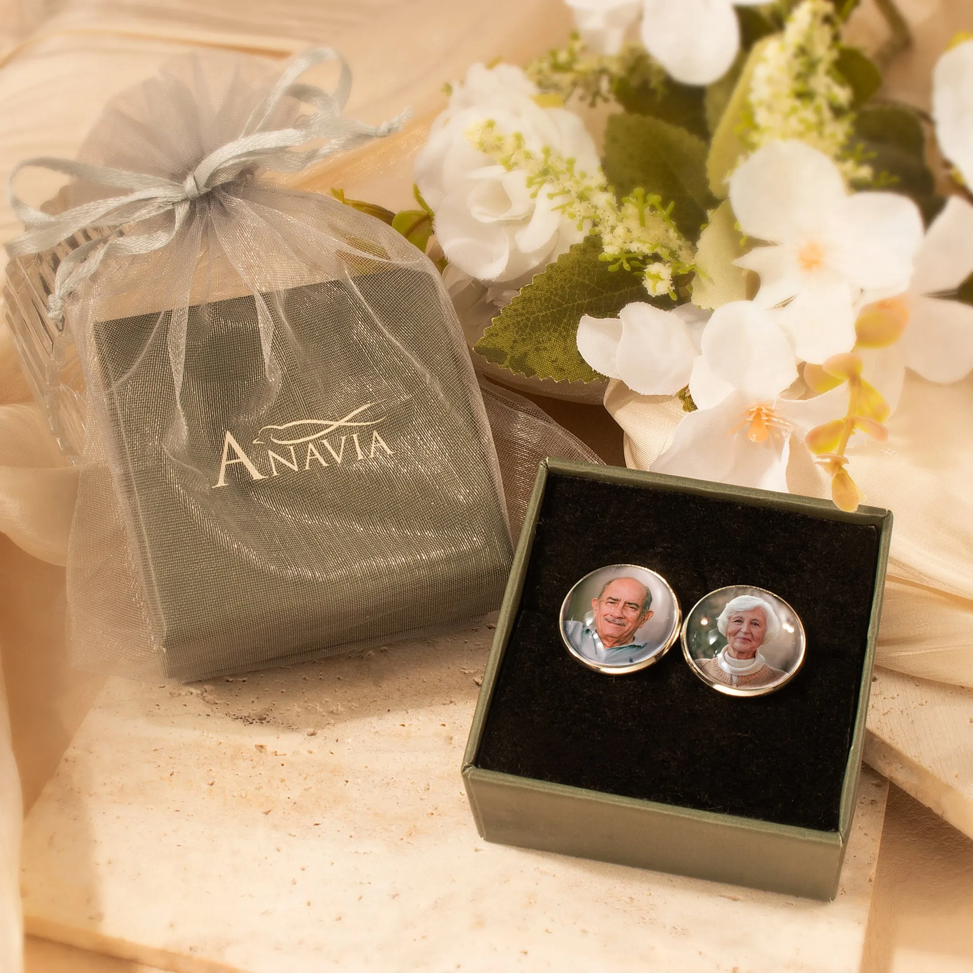 Round Photo Cufflinks with Glass Dome Cab sold by Anavia product image thumbnail 5