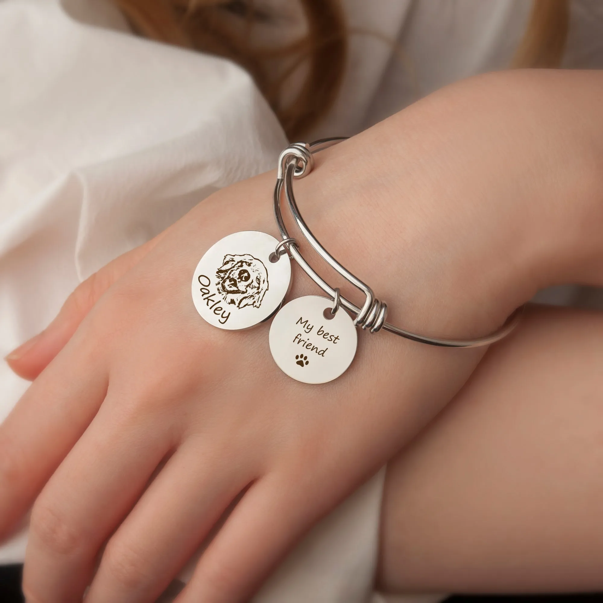 Pet Portrait Charm Adjustable Bangle sold by Anavia product image thumbnail 2