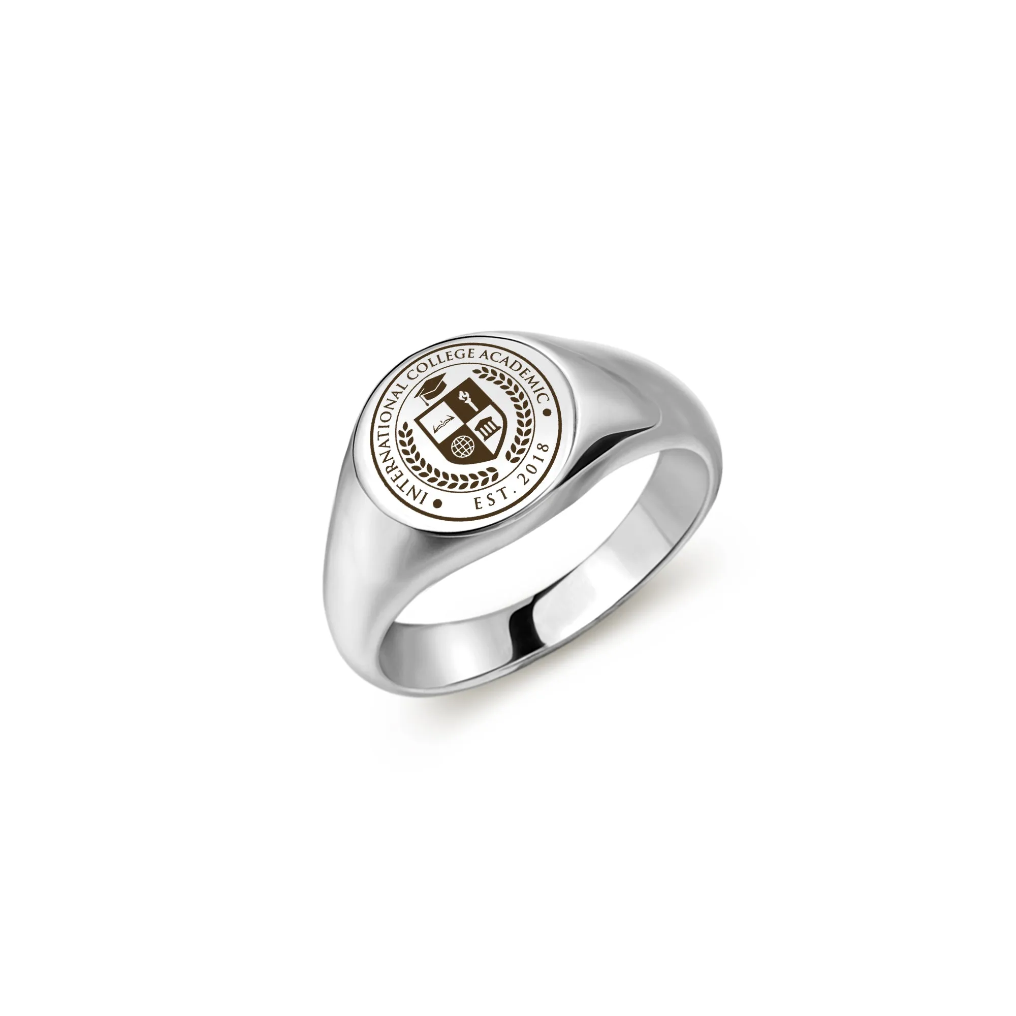 Custom College Emblem Logo Signet Ring sold by Anavia