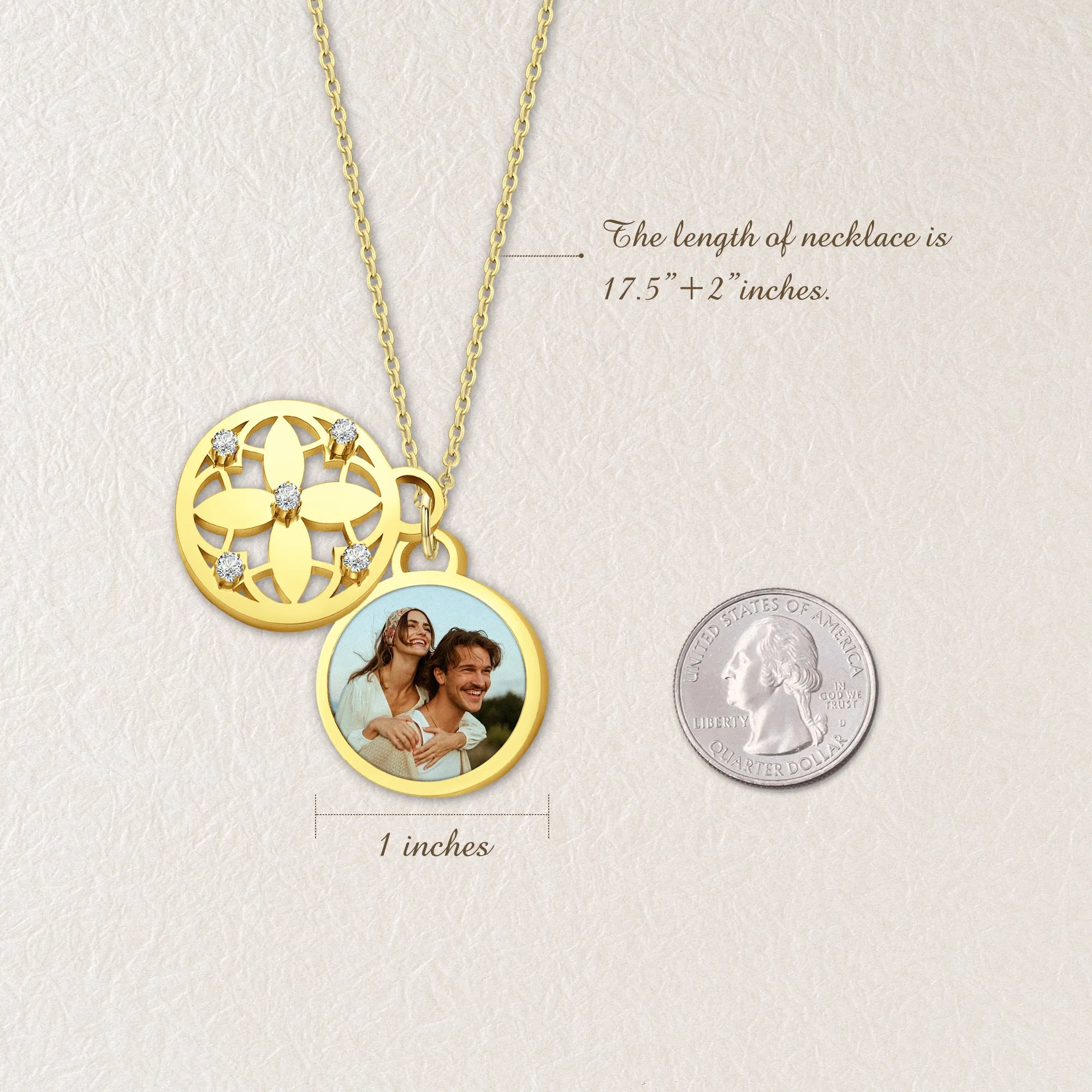 Four Leaf Photo Necklace sold by Anavia product image thumbnail 3